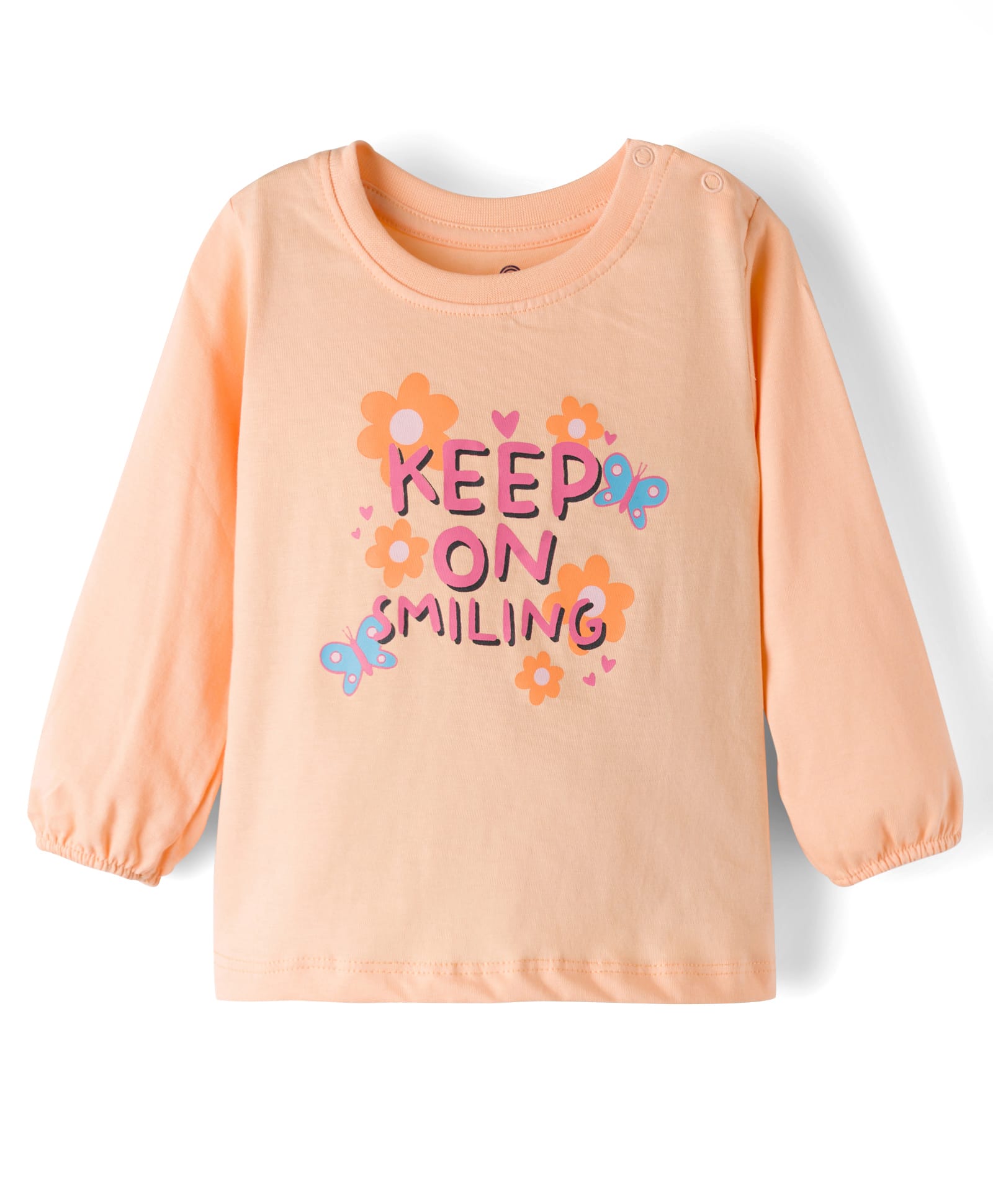 Doodle Poodle 100% Cotton Full Sleeves Text Printed T-Shirt -Light Peach-picture-23