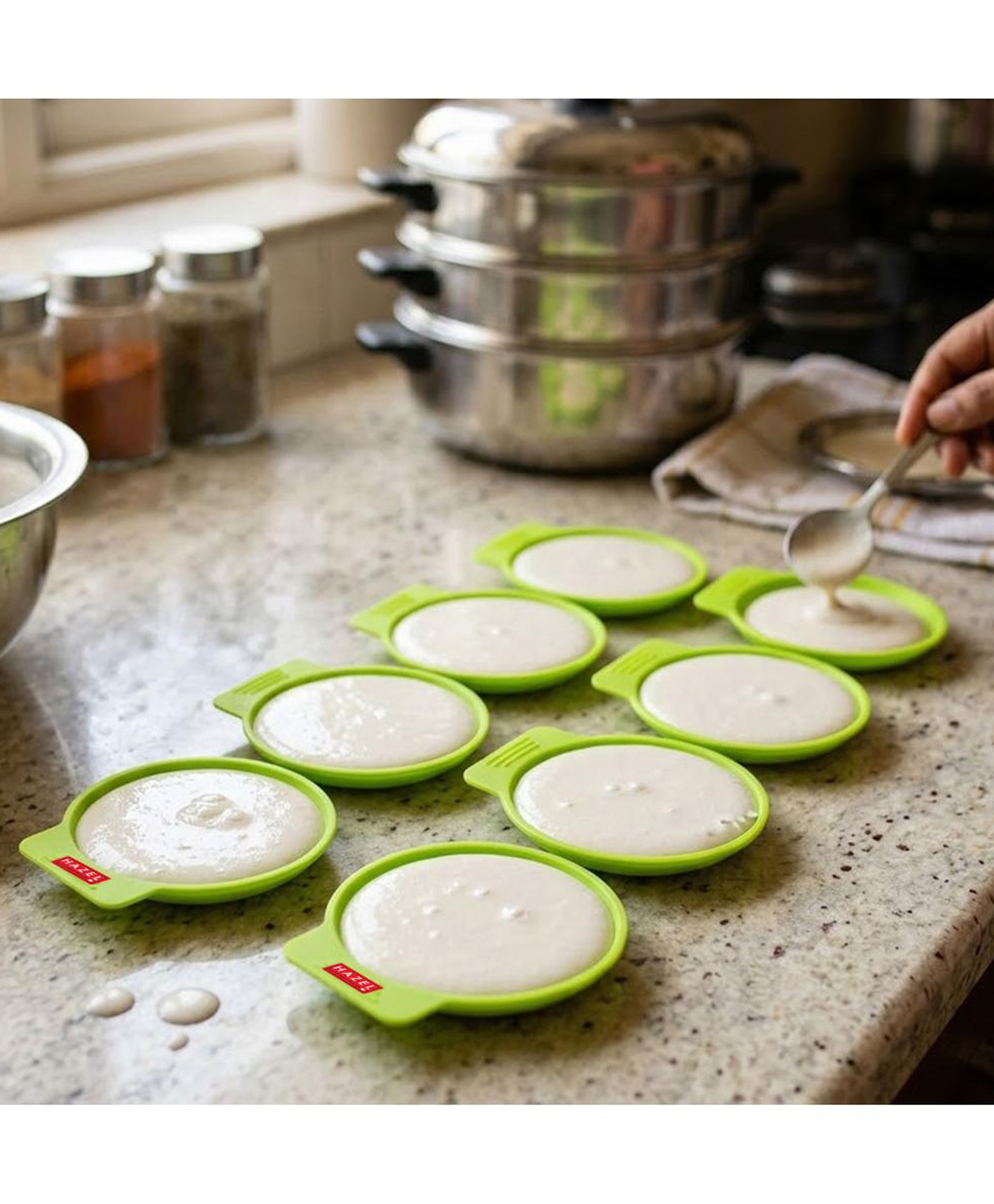 HAZEL Silicone Idli Maker (Pack of 8) | Non-Stick & Heat Resistant Idli Mould for Soft, Perfect Idlis | Compatible with Steel Plates & Steamers | Easy to Clean (Assorted)-picture-42