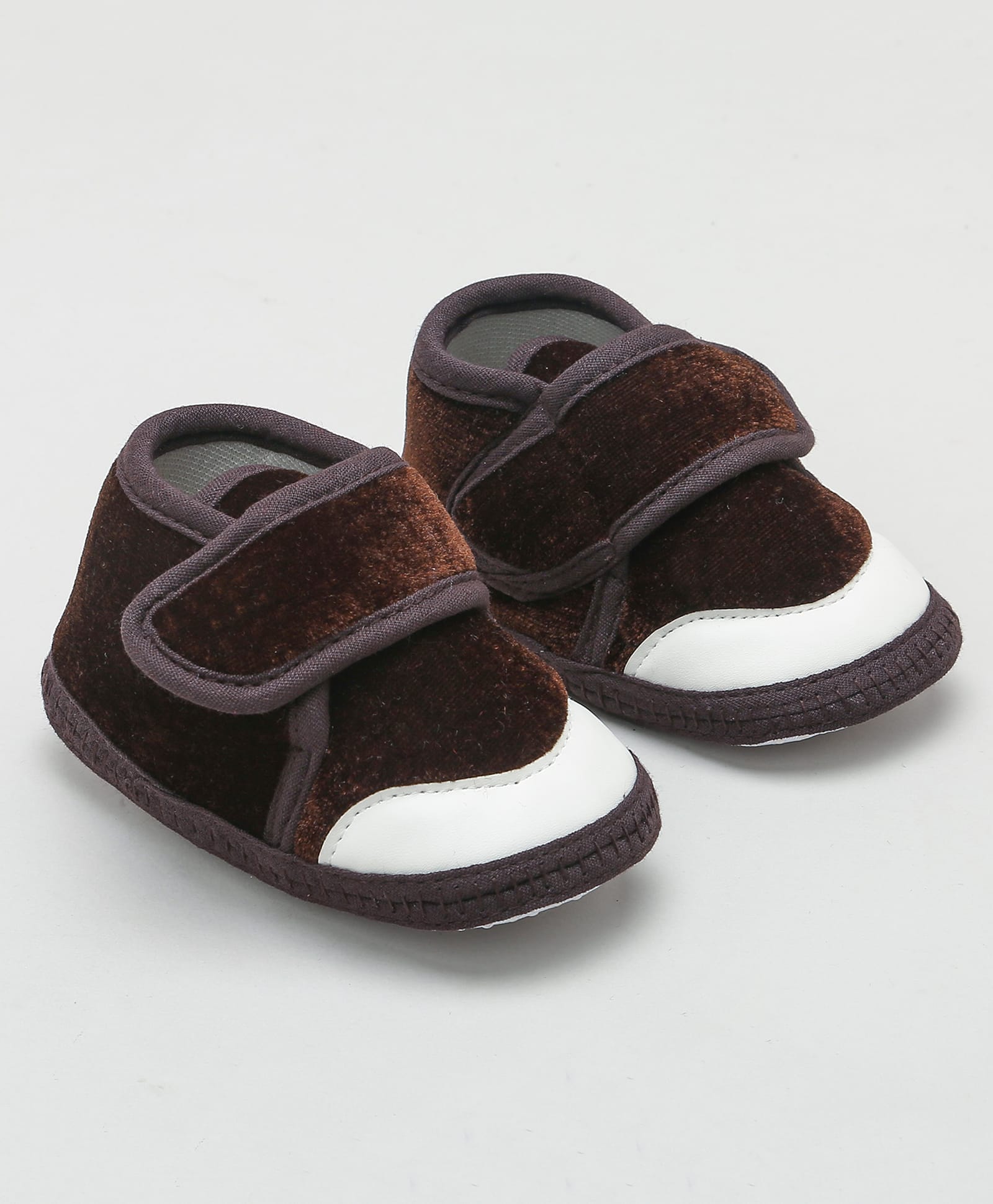 KIDSUN Colour Blocked Velcro Closure Booties - Brown-image-32