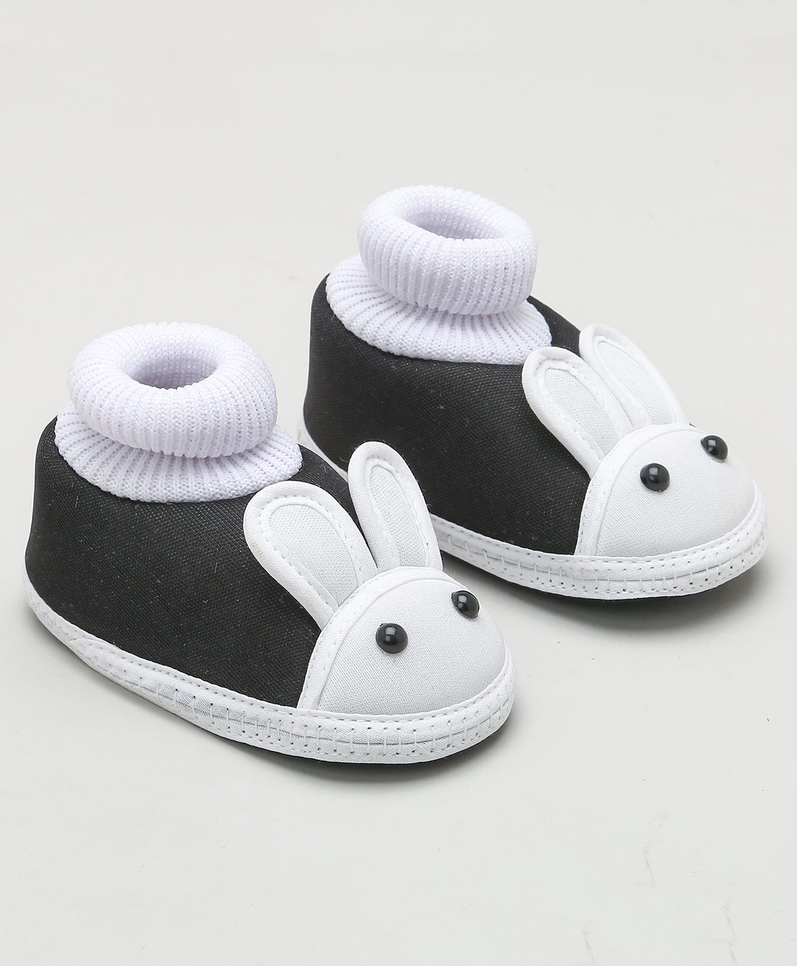 KIDSUN Rabbit Applique Detailed Slip On Booties -Black-picture-16