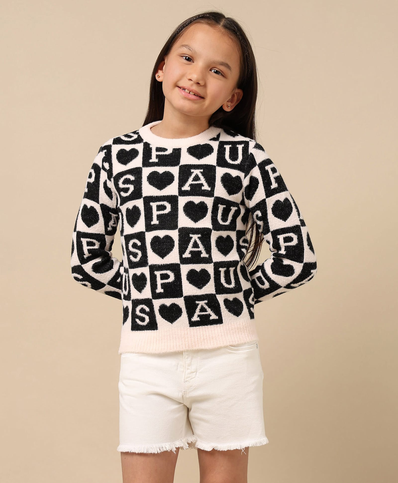 US Polo Assn Full Sleeves Pullover Sweater With Text Design - Black-image-30