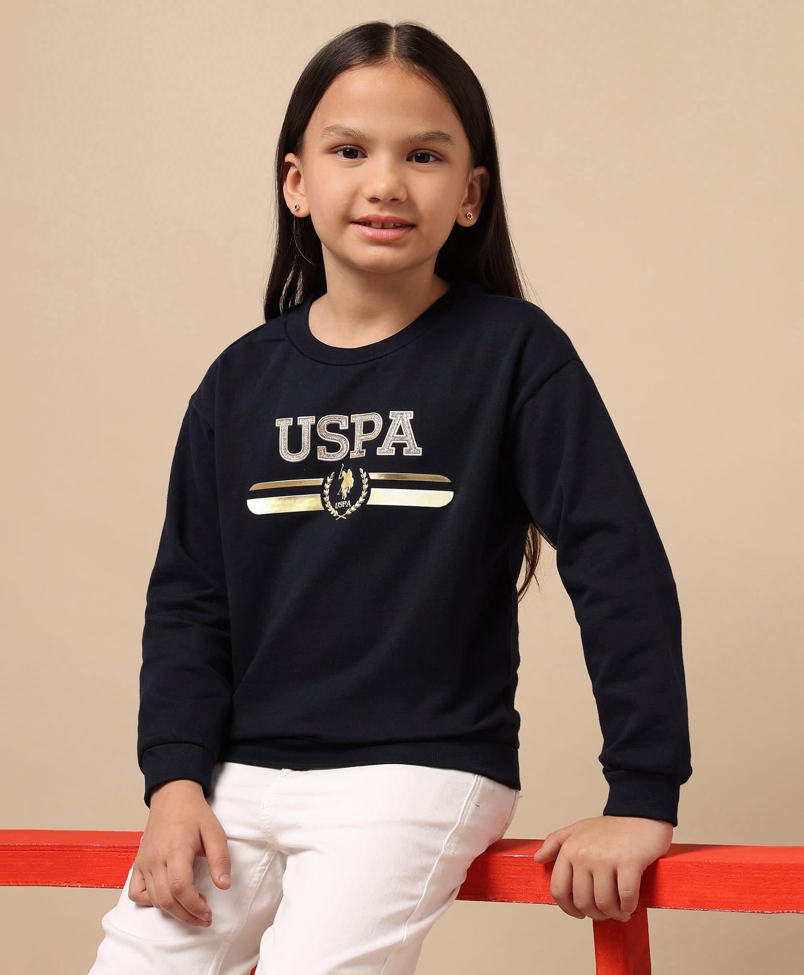 US Polo Assn Cotton Knit Full Sleeves Sweatshirt with Brand Name Print - Navy Blue-picture-26