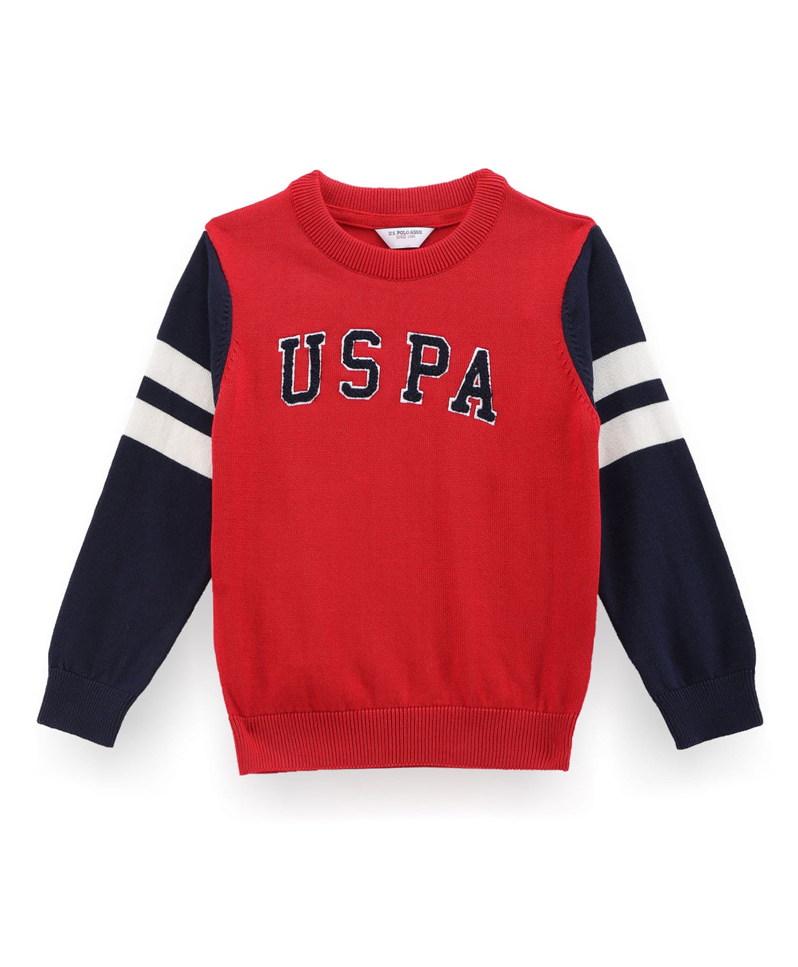 US Polo Assn Full Sleeves Pullover Sweater With Text Print - Red-image-37