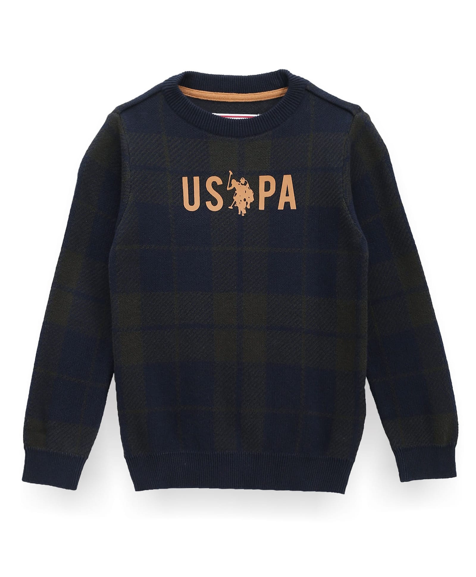 US Polo Assn Woven Full Sleeves Pullover Sweater With Text Print - Green-image-25