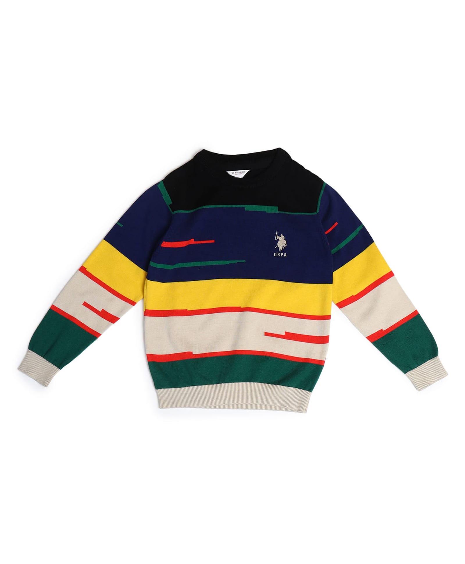US Polo Assn Cotton Woven Full Sleeves Printed Pullover Sweater - Black-image-32
