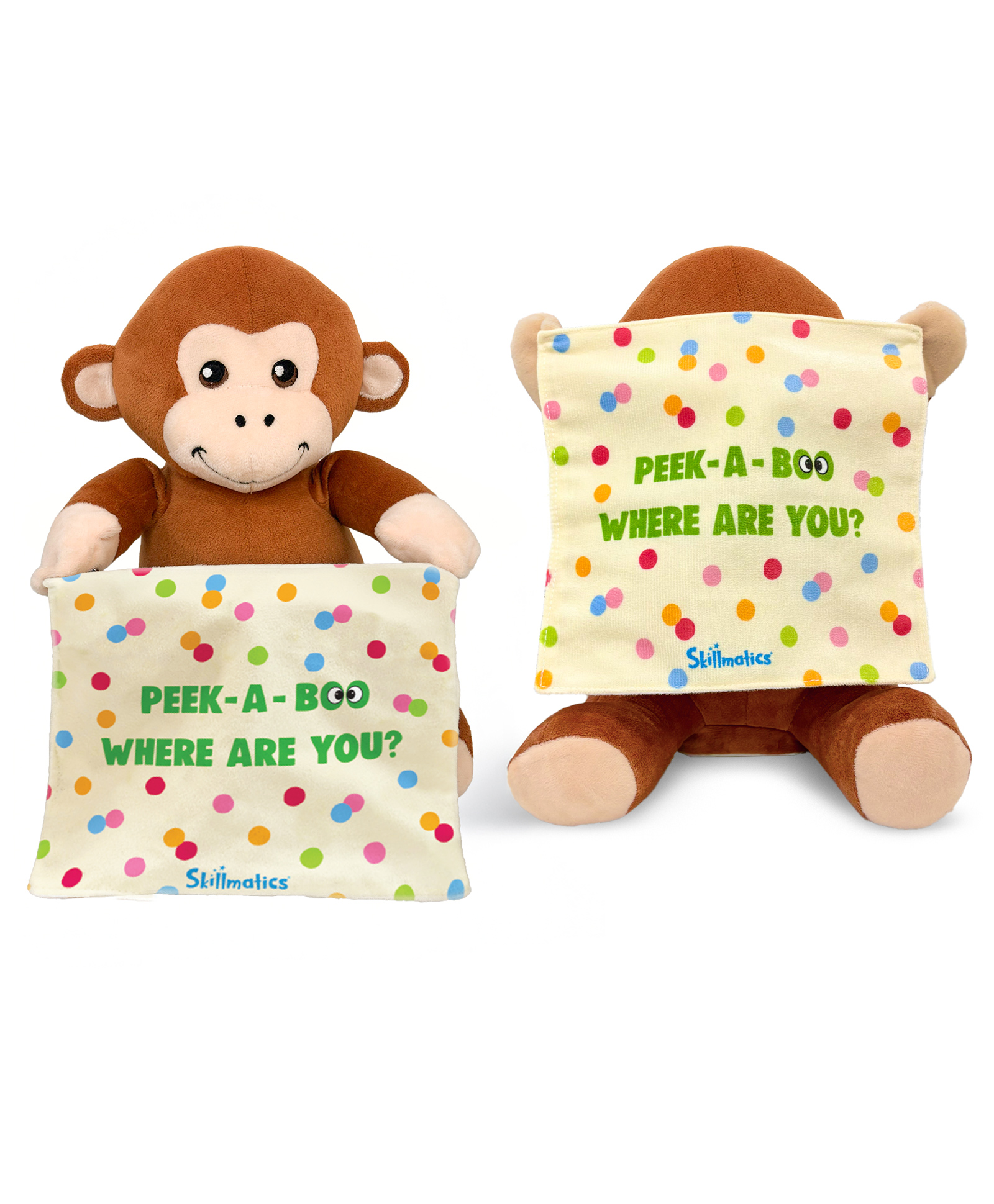 Skillmatics Peek-A-Boo Monkey Interactive Plush with Sound & Motion, Soft Fuzzy Battery-Operated Toy for Babies & Toddlers, Developmental Toy - Height 22 cm-picture-45