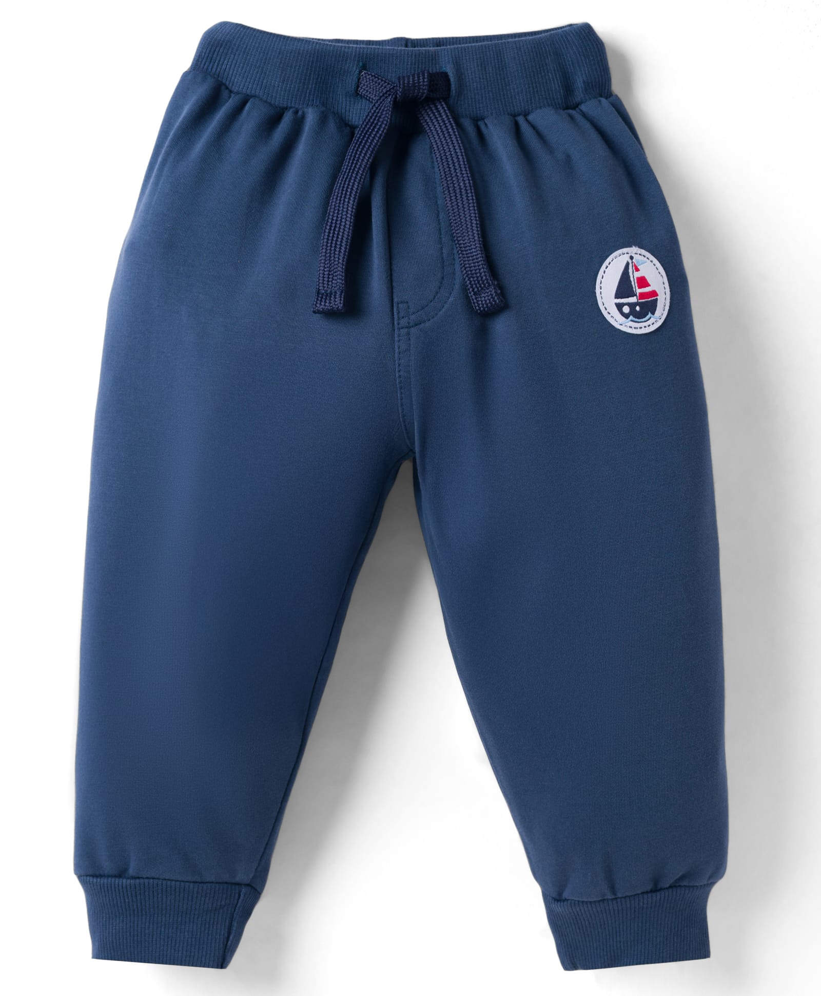 Ollypop Looper Knit Full Length Lounge Pant with Boat Patch - Blue-picture-48