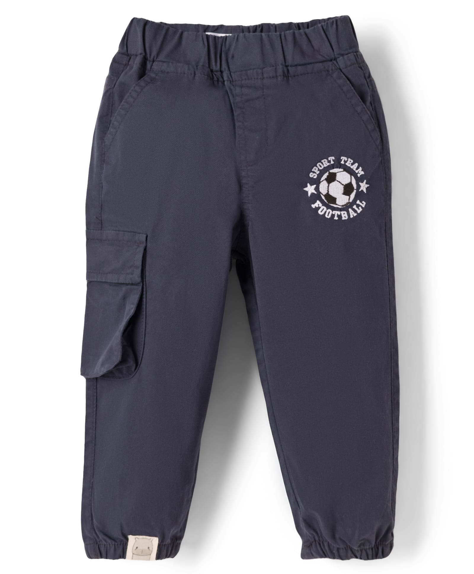 Mark & Mia Cotton Lycra Knit Full Length Trouser with Pocket & Embroidery Detailing - Black