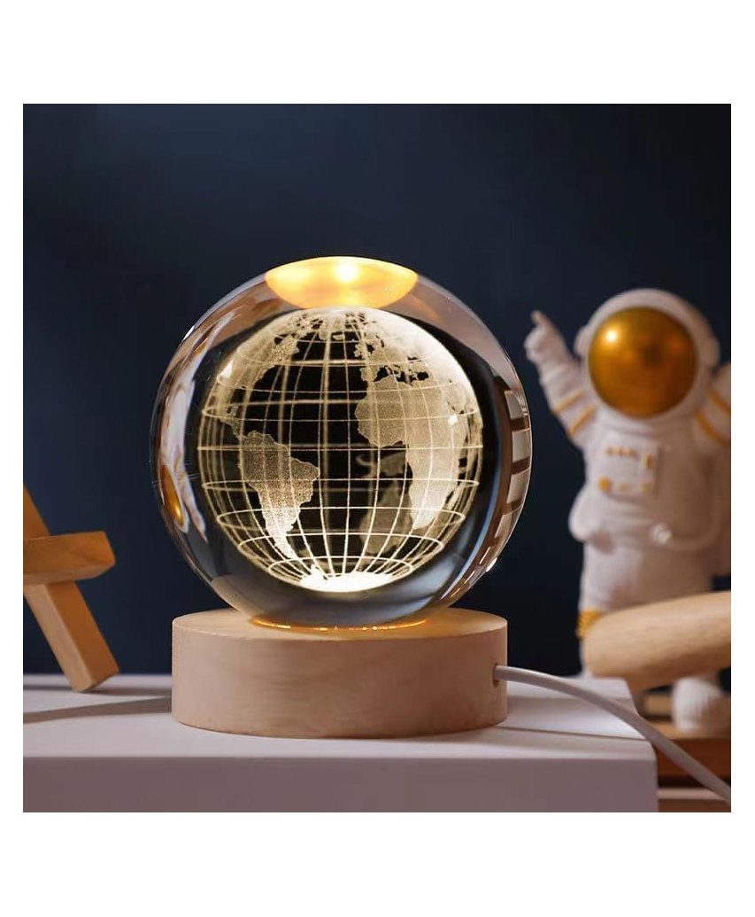 Chocozone Crystal Ball Night Light, 2.4Inch Glass Ball Night Lamp Table Lamp for Bedroom Decorative Items for Home (Globe)-picture-12