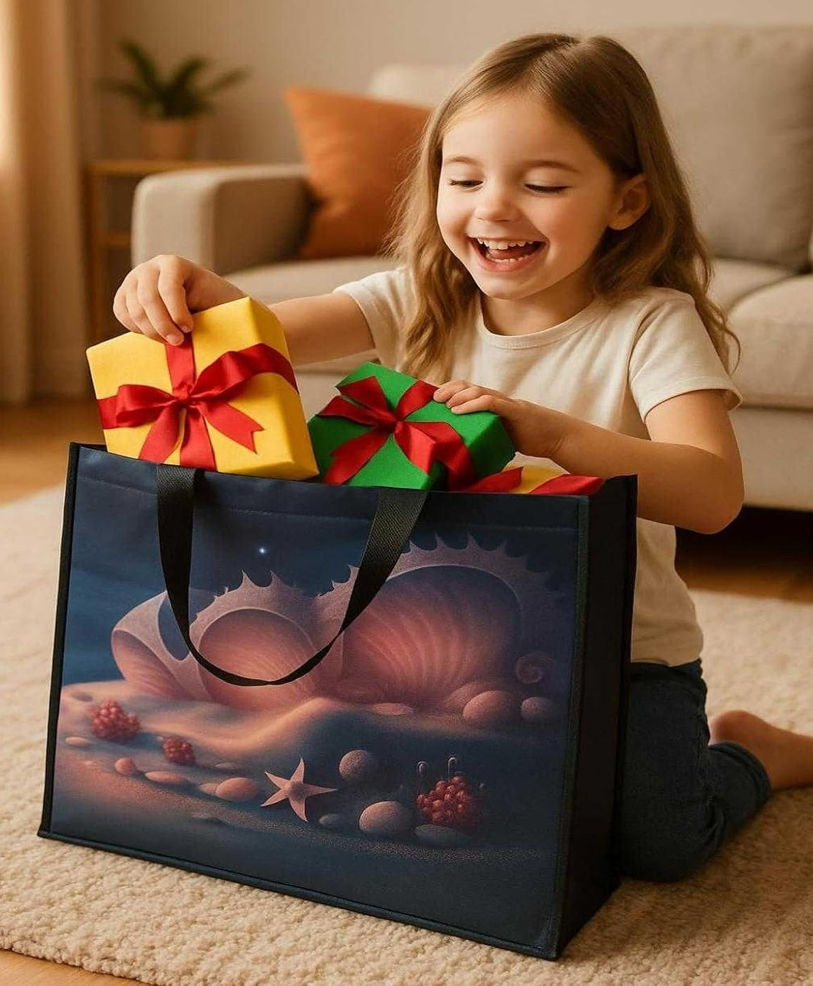 Chocozone Pack of 12 Non Woven Guddy Bags Party Favor Bag Birthday,Party Return Gift Bag Goody Bags for Return Gifts (30cm * 30cm) (Sea Shell)