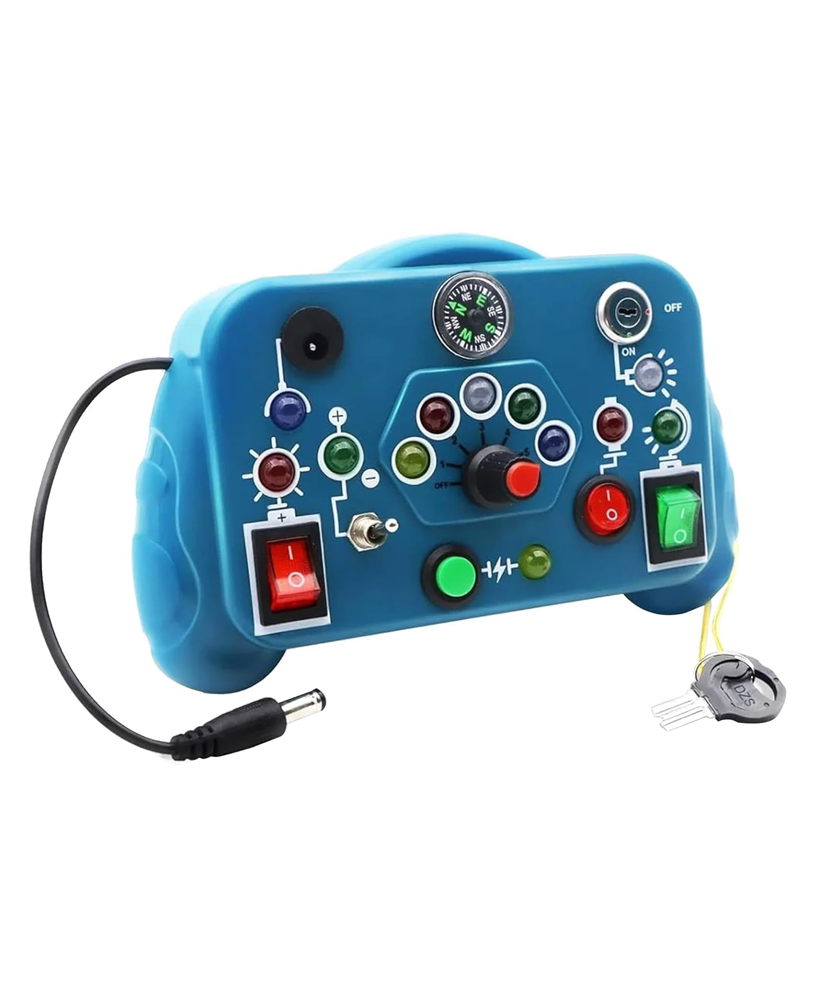 Chocozone Montessori Busy Board with Led Lights Travel Friendly Educational Gaming Console Preschool Toys for Kids Busy Board for Toddlers 1-3 Years ( Blue)-picture-28