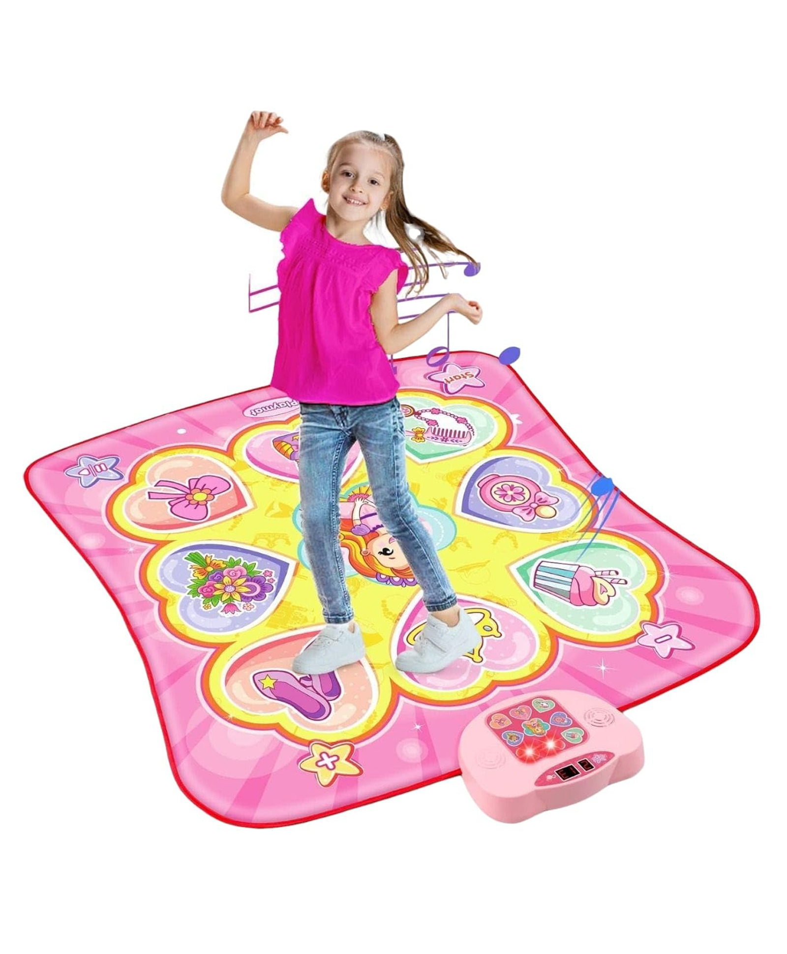 Chocozone Toys for Kids, Electronic Dance Mat with Light-up 6-Button with 5 Game Modes, Birthday Toys for Boys & Girls (Without Bluetooth)-image-48