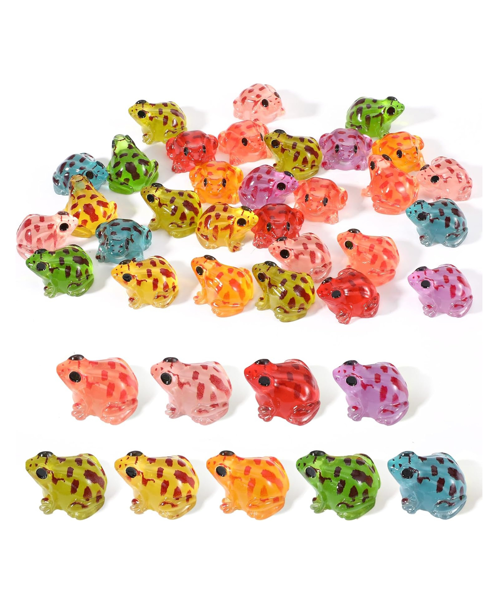 Chocozone Pack of 30 Frog Miniatures Garden Decoration Items Landscape Fairy Garden Décor Home Decorations-image-15