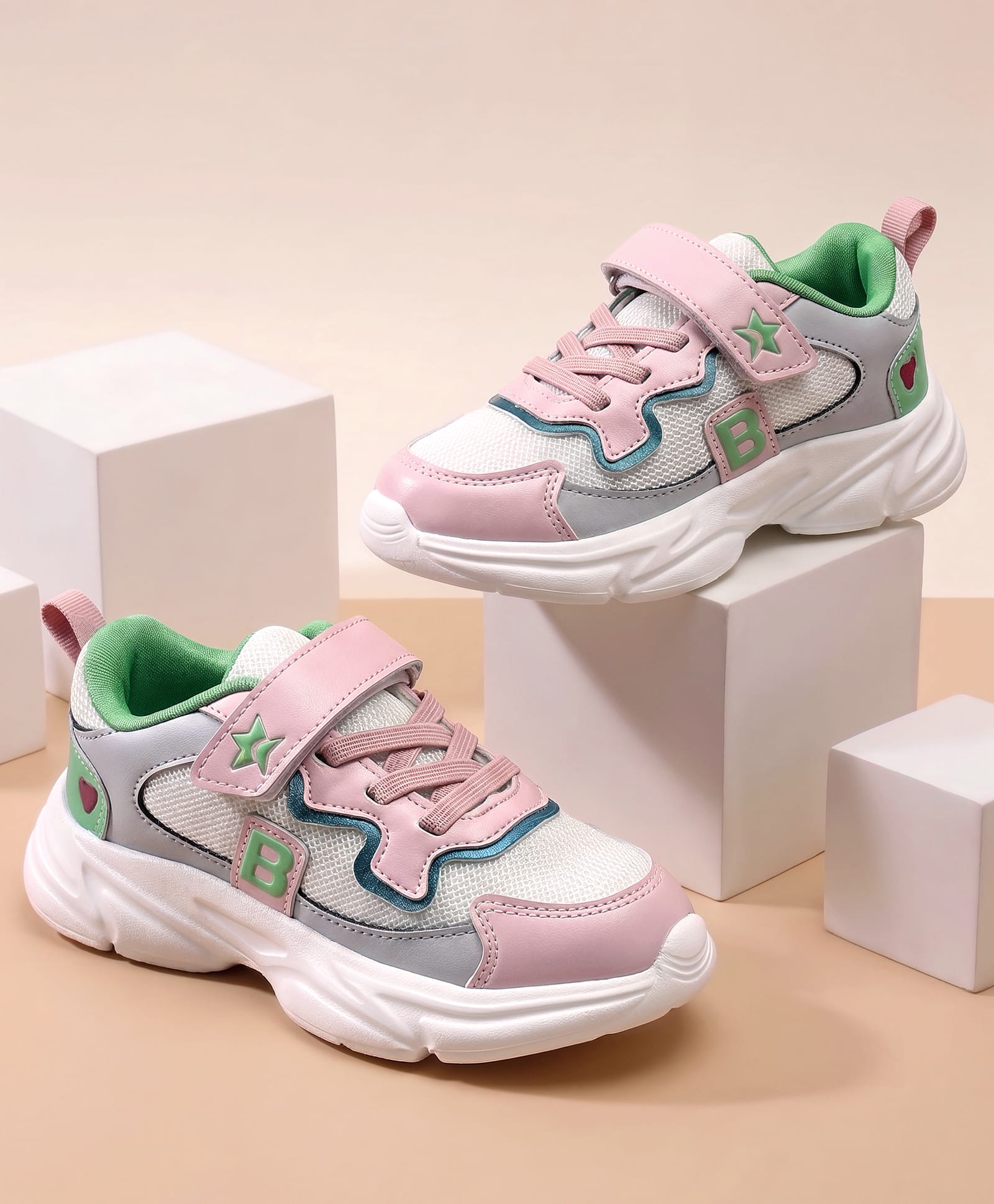 Cute Walk by Babyhug Velcro Closure Solid Sneakers - Pink-image-40