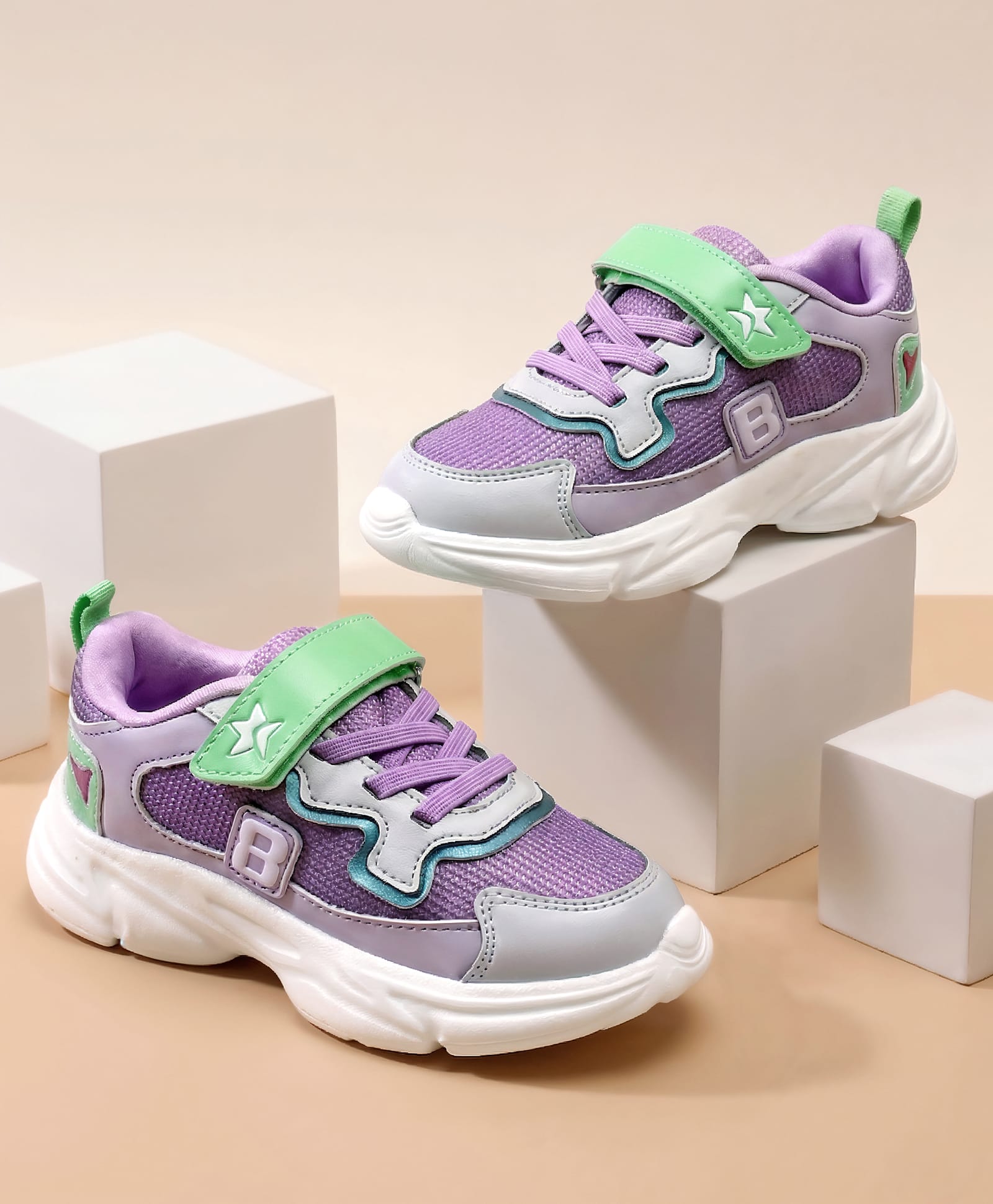 Cute Walk by Babyhug Velcro Closure Solid Sneaker Shoes - Purple-picture-17