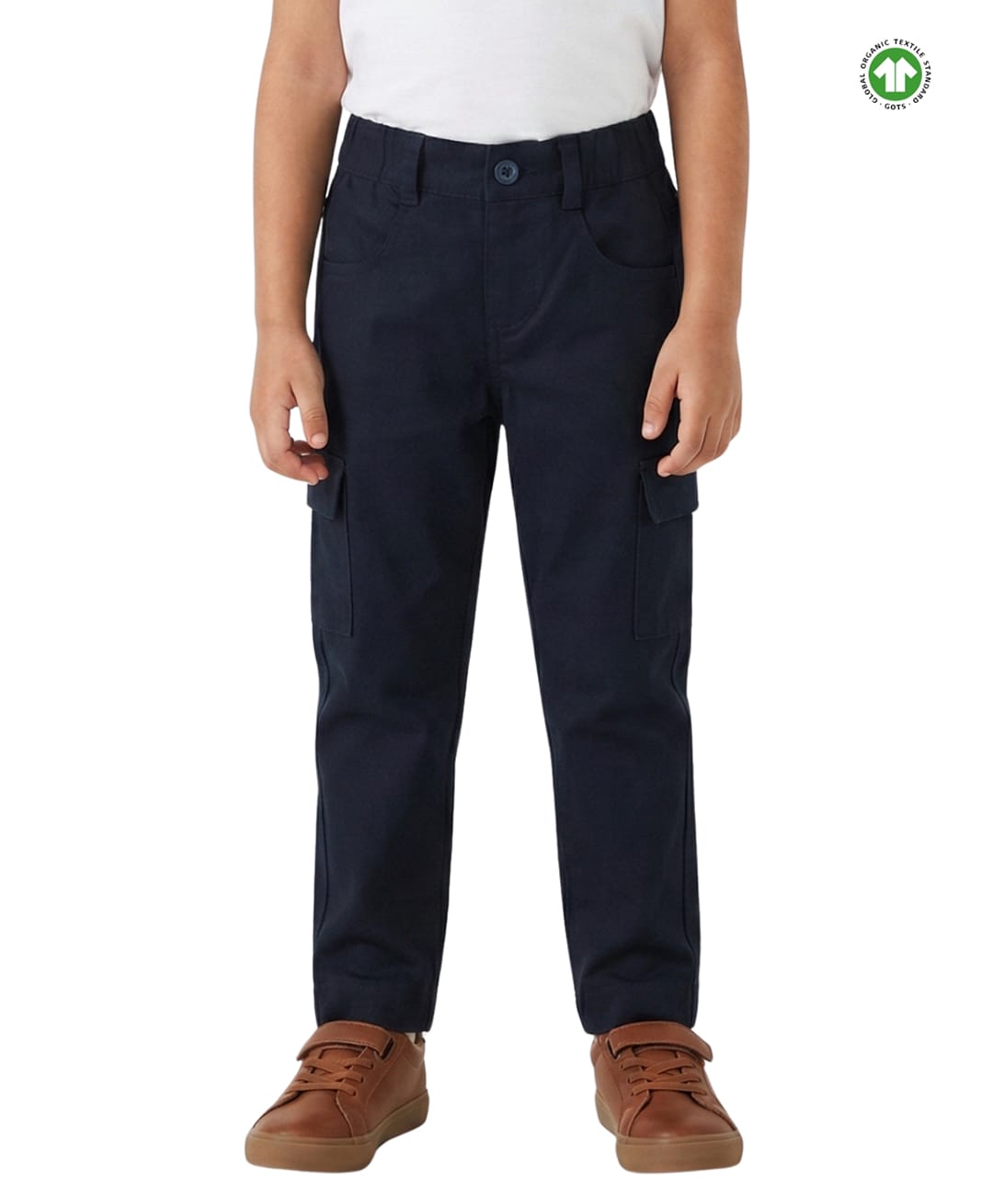 Pranava Organic Cotton Woven Solid Cargo Pants - Black-image-34