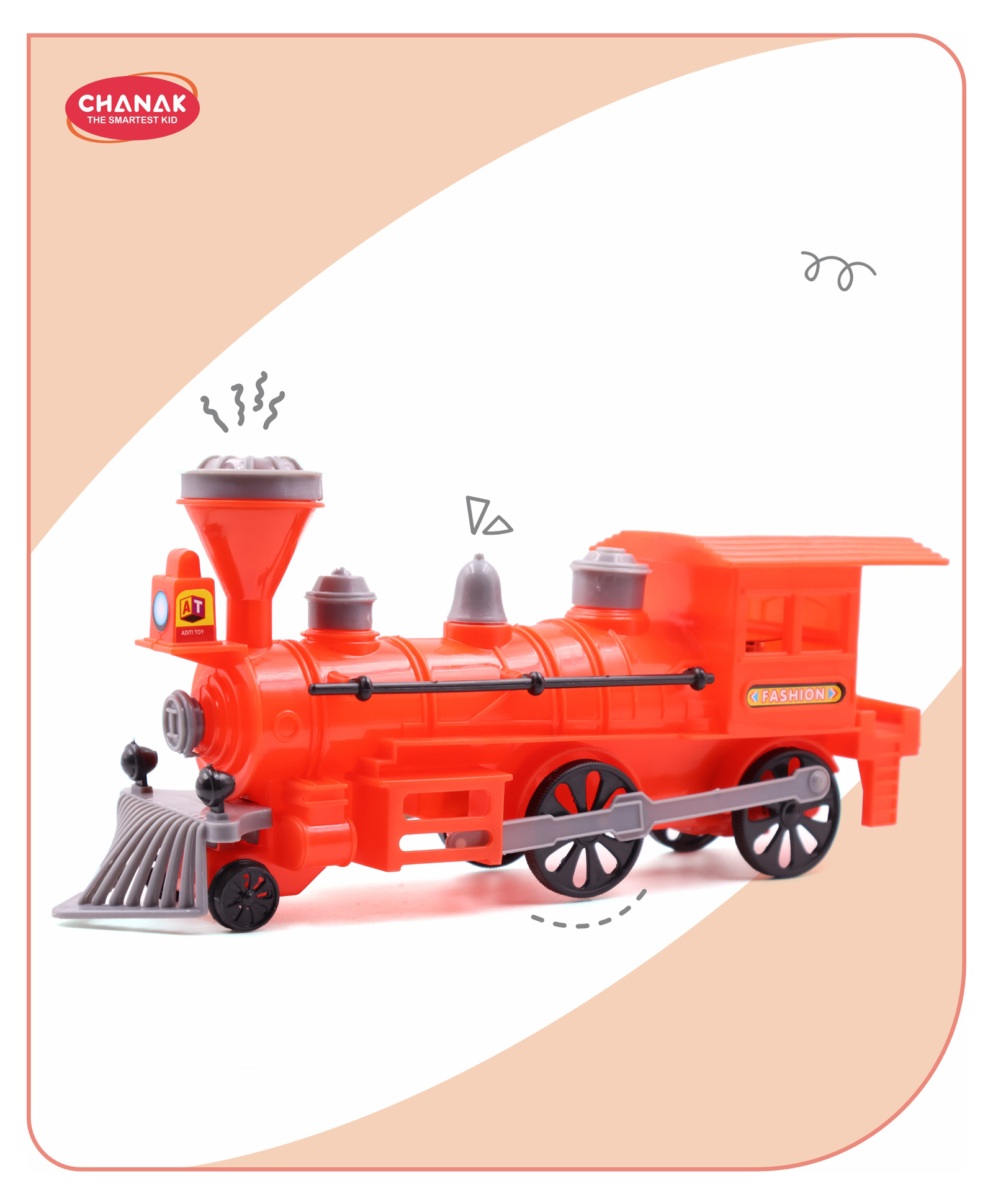 Aditi Toys Pull Back Steam Train Engine, with LED Toy for Kids, Plastic String Pull Back Train Non-Toxic and Safe for Little Kids - Red-image-7