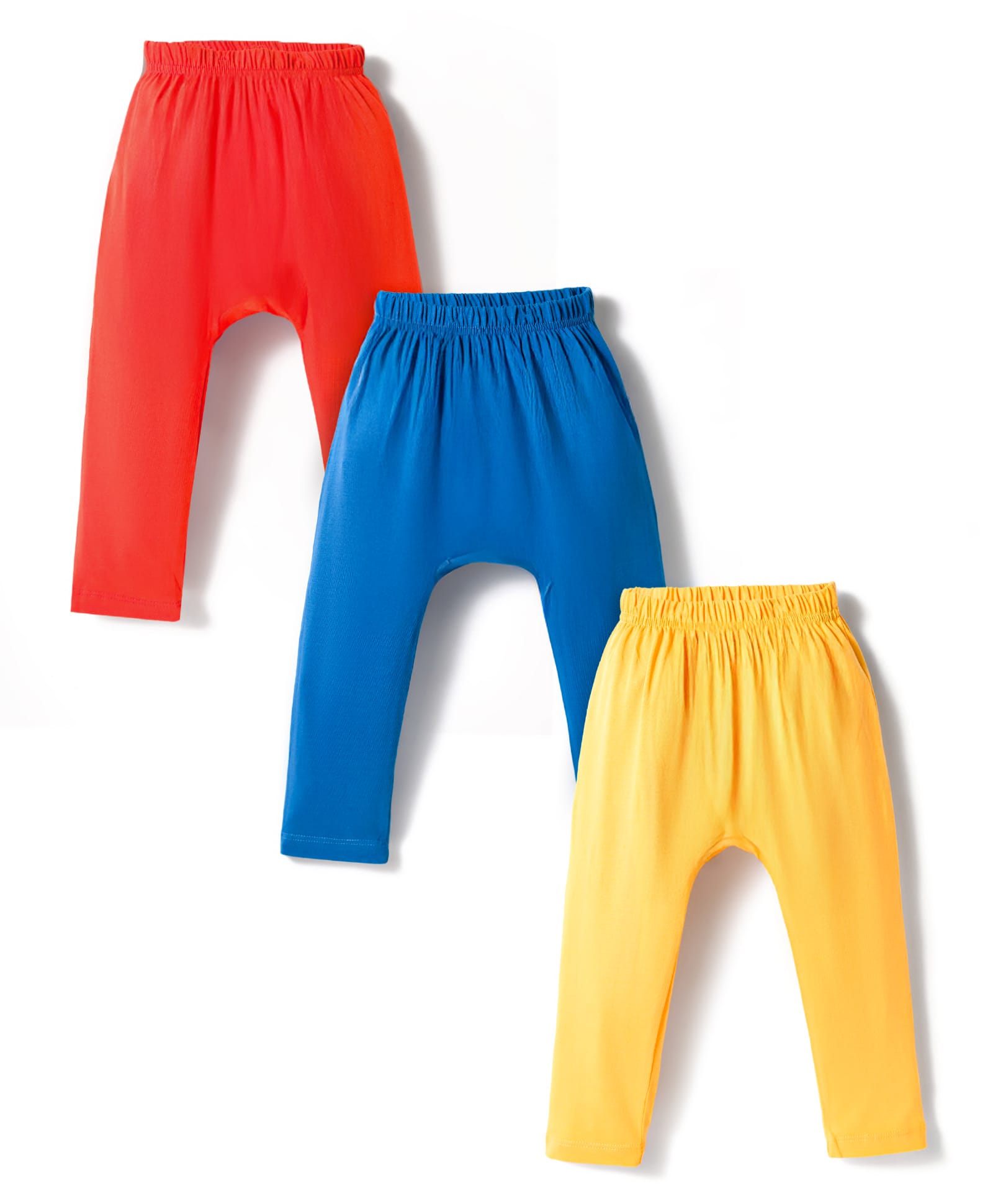 kookie kids india Kookie Kids Single Jersey Knit Full Length Solid Diaper Leggings Pack of 3 - Multicolor-picture-34