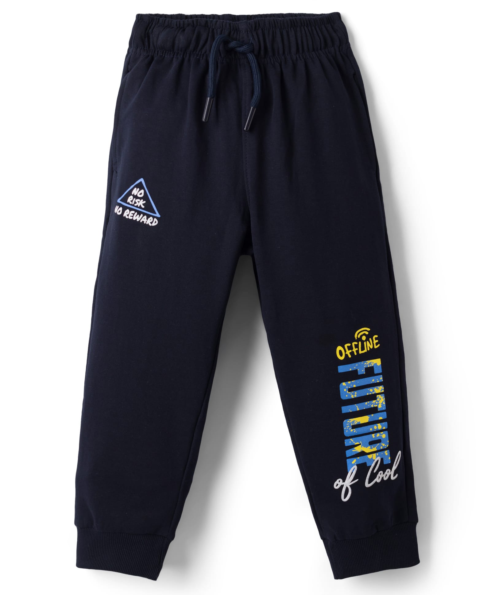 Smarty Boys Sinker Knit Full Length Lounge Pant with Text Print - Navy Blue-picture-18