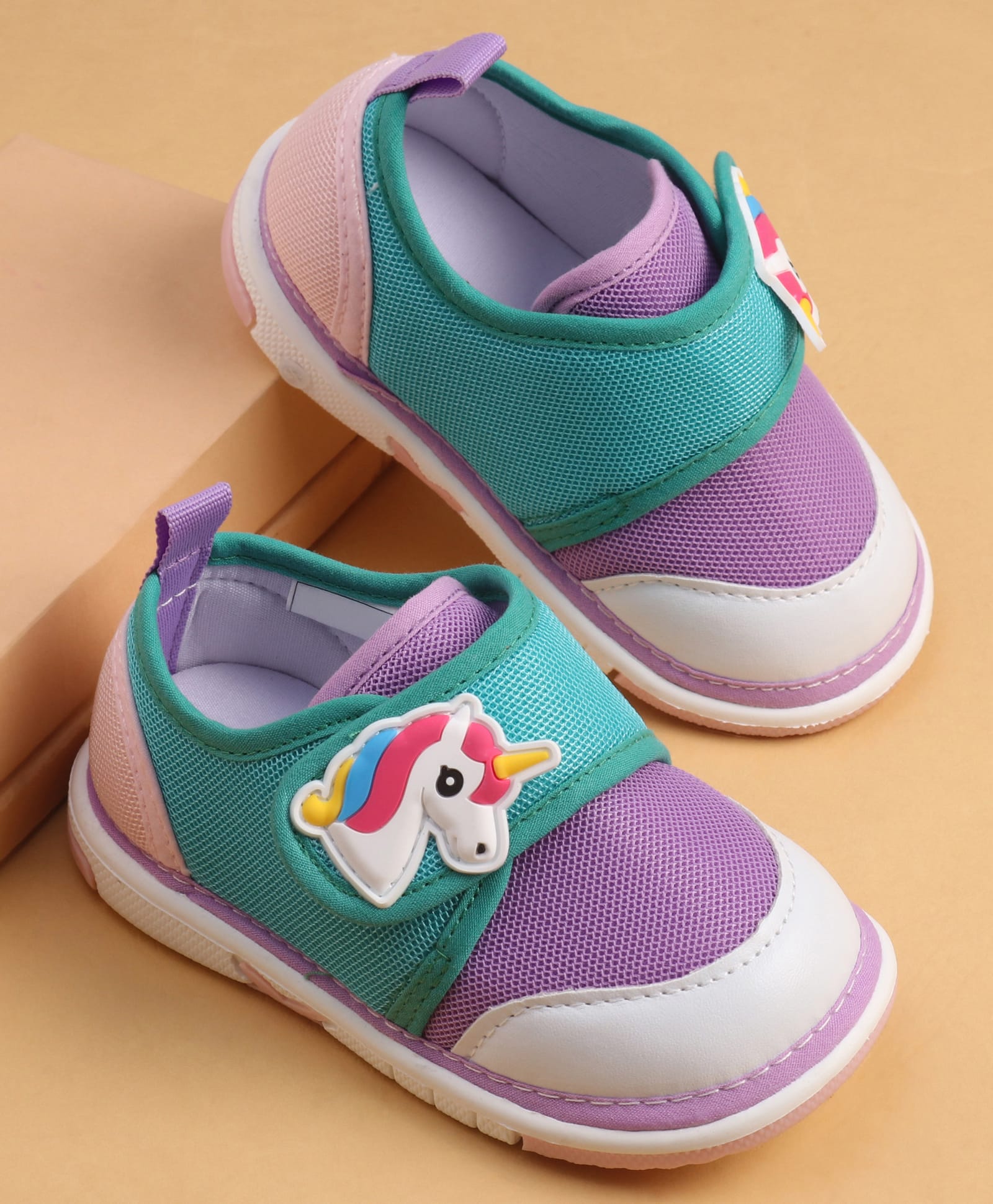 Cute Walk by Babyhug Velcro Closure Casual Shoes With Unicorn Applique - Purple-picture-14