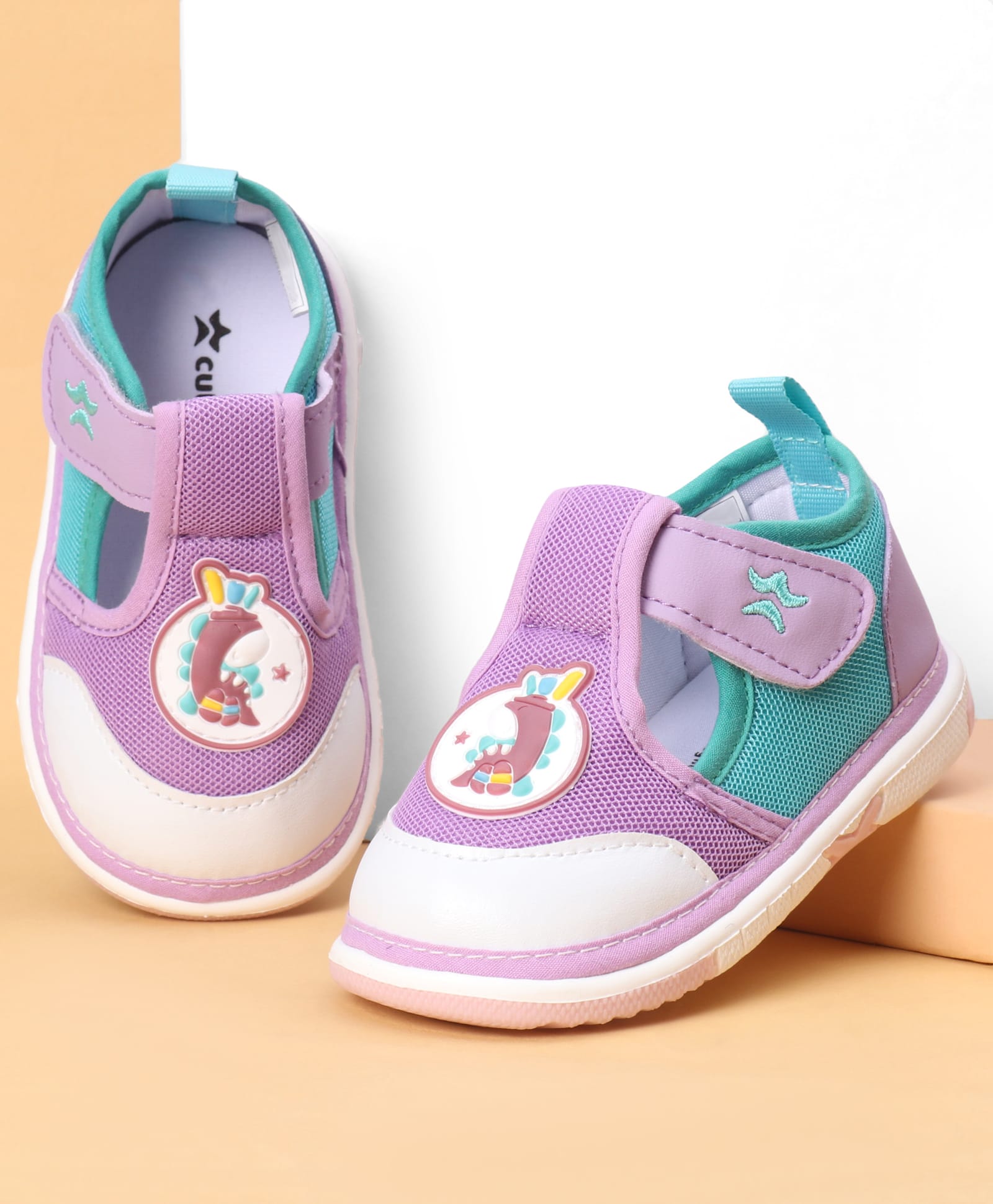 Cute Walk by Babyhug Velcro Closure Casual Shoes With Animal Applique - Purple-picture-15