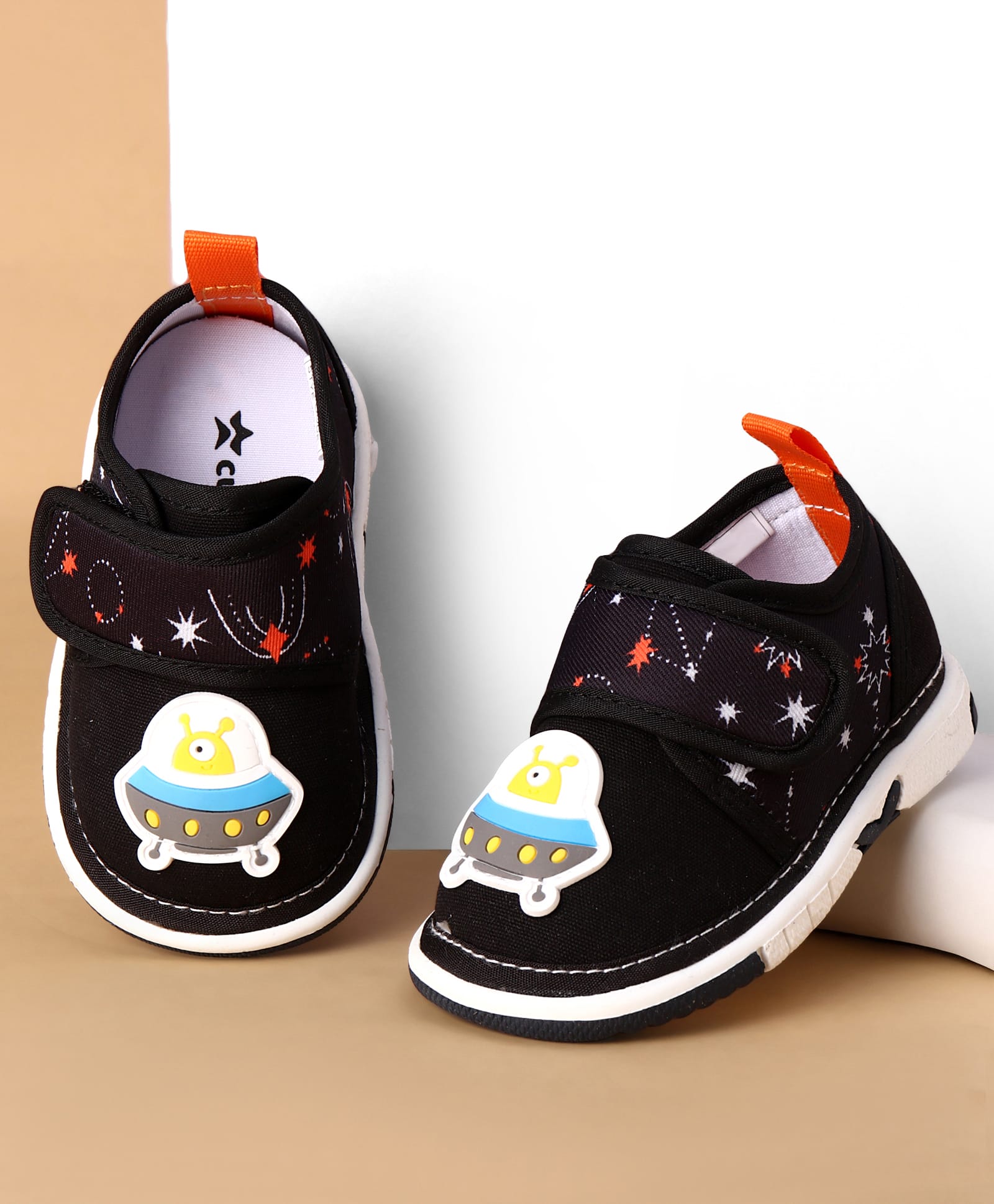 Cute Walk by Babyhug Velcro Closure Casual Shoes With Space Theme Print & Applique - Navy Blue-image-39