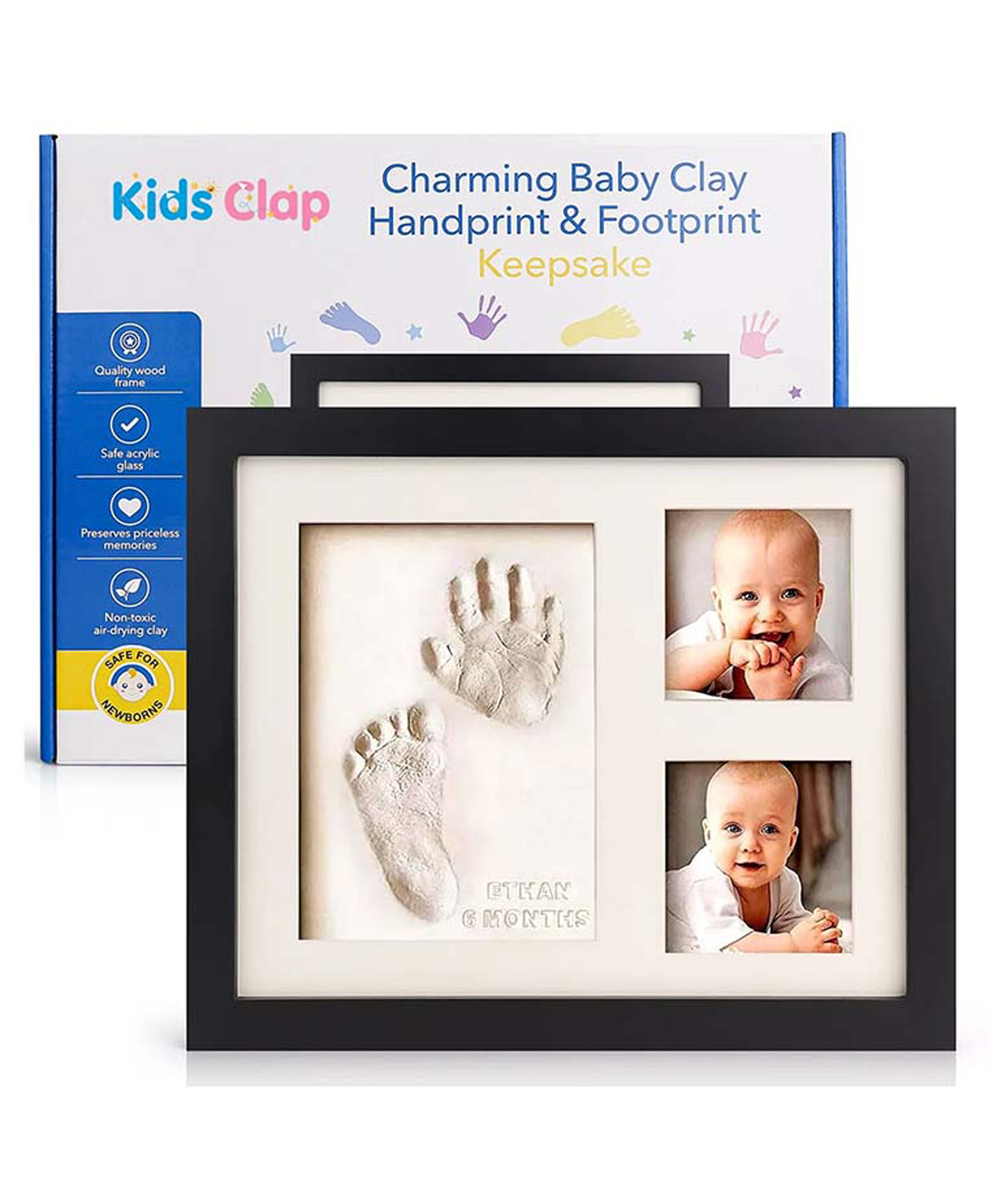 Kids Clap Baby Footprint and Hand Print Kit - Black - Pack of 1-picture-10
