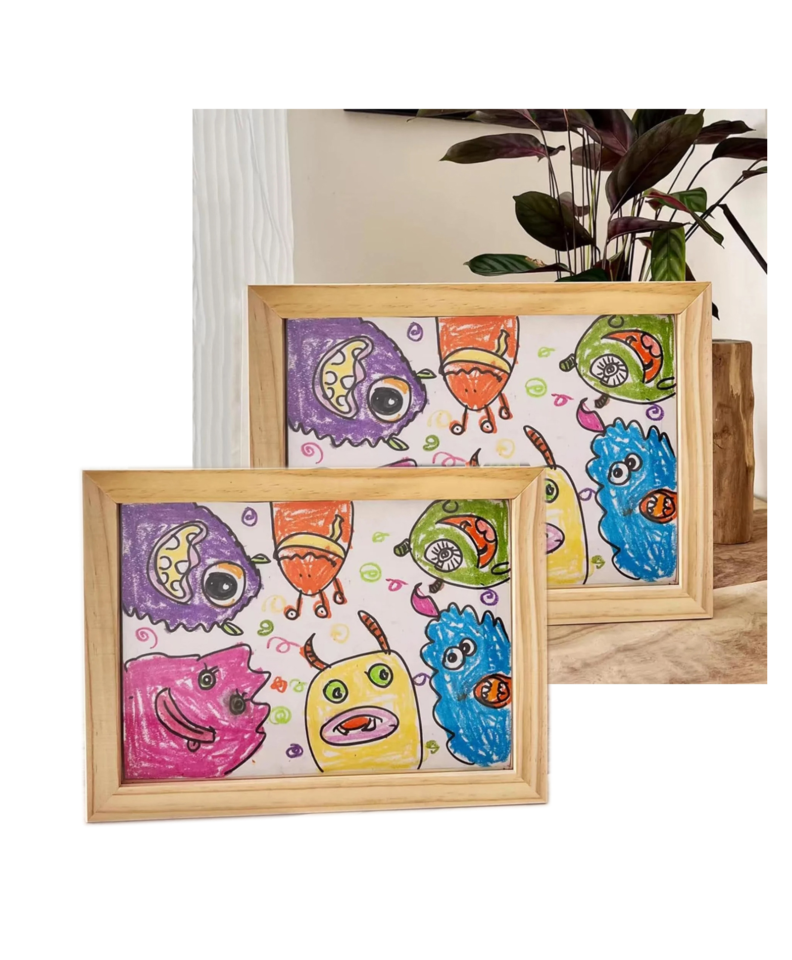 Kids Clap Patented Magnetic Kids Artwork Frame with Storage Changeable Front-Opening Art Frame | Pack of 2 | Size 8.5 x 11 Inches | Age 3 Years+-image-39