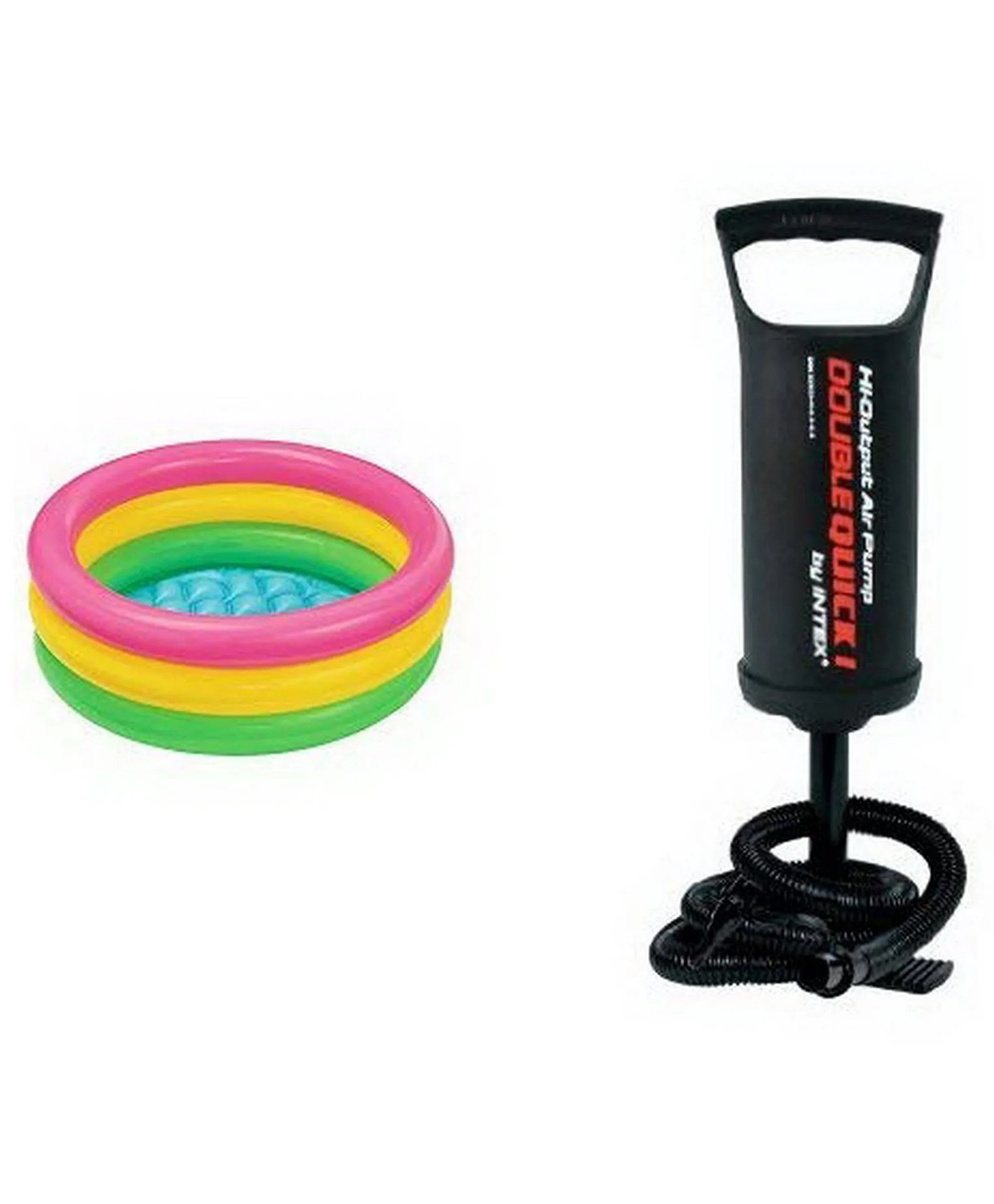 Intex Combo Inflatable Swimming Pool 2 Feet With Hand Pump - Multi Colour-image-33