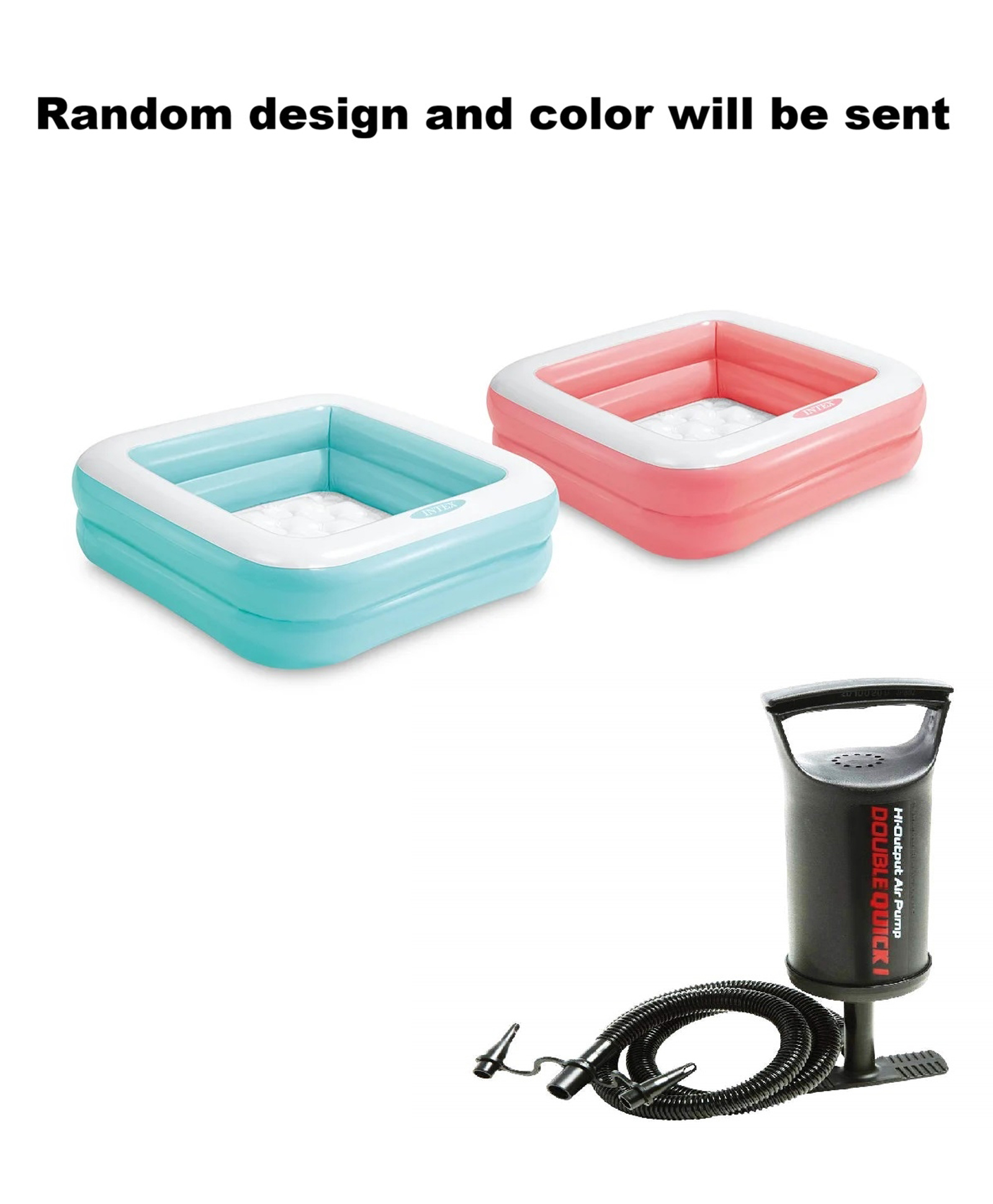 Intex Combo Inflatable Sqaure Swimming Pool With Hand Pump - Multi Colour-image-24