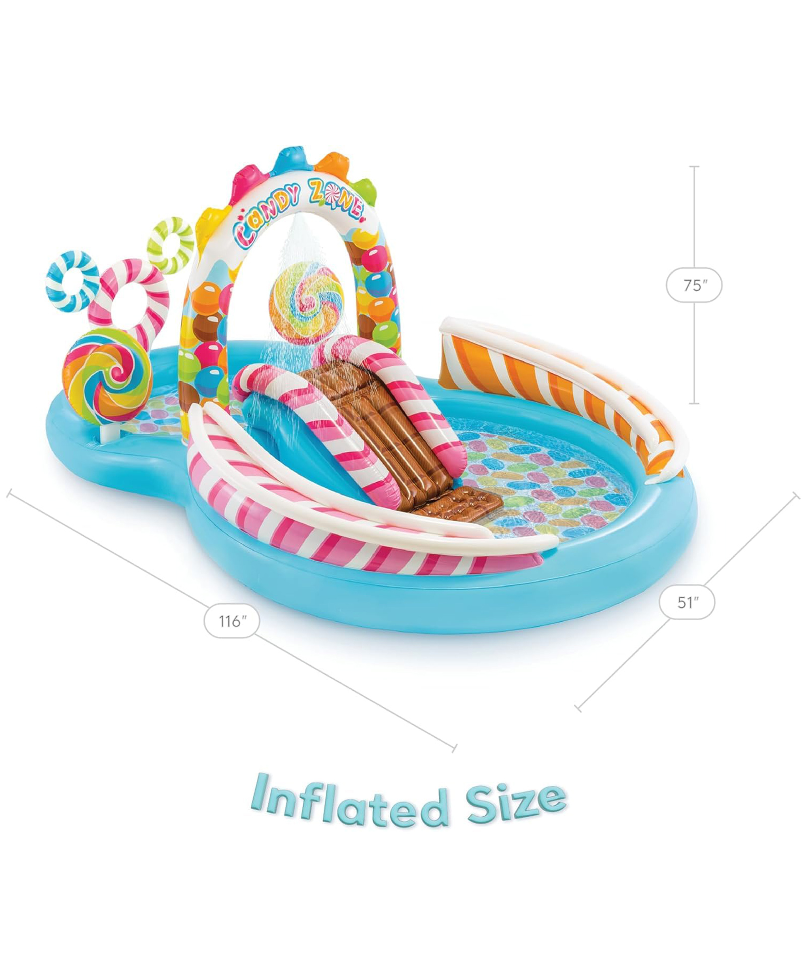 Intex Inflatable Kids Candy Zone Water Play Center Swimming Pool for kids -Multicolor-image-46