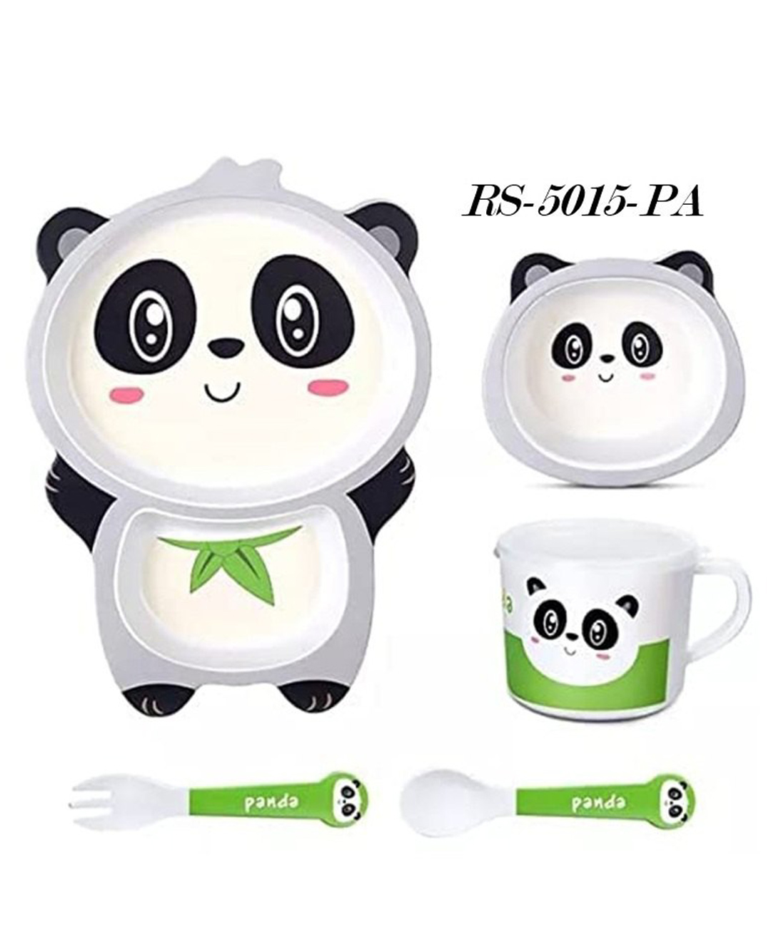FLAZE 5 Piece Mealtime Bamboo Dinnerware for Baby Kids-Toddler, Set of Plate-Bowl Cup and Spoon-Baby Feeding Utensils for Kid - PACK OF -1 - ( COLOR MAY VARY )-image-21