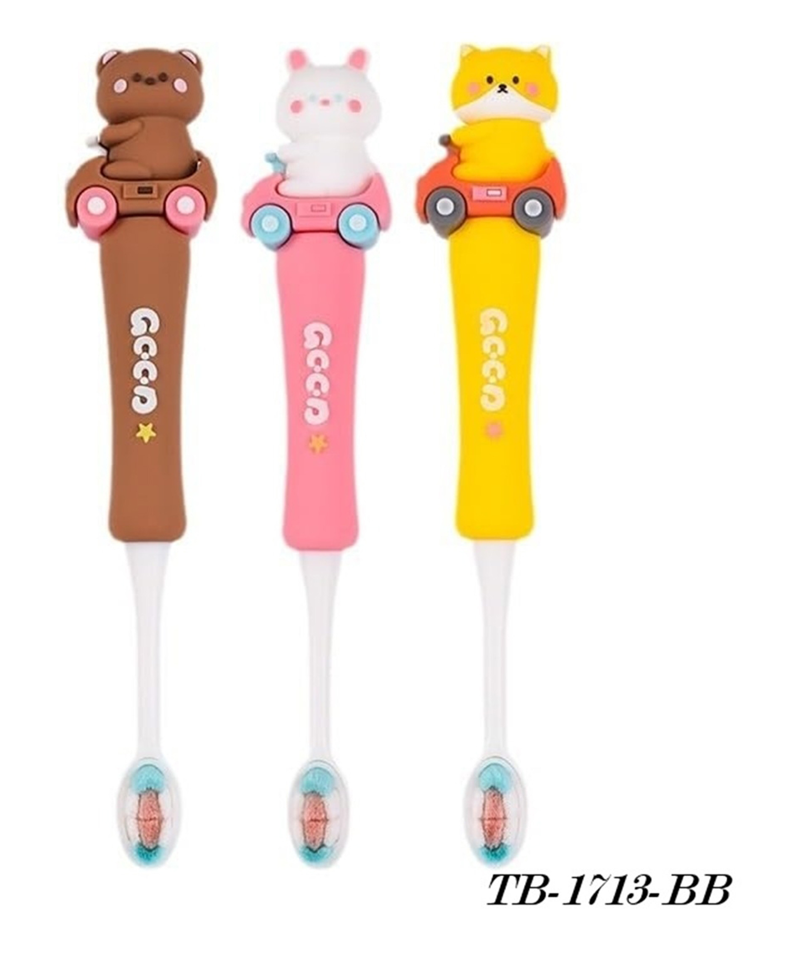 AKN TOYS Cute Cartoon Kids Toothbrush Extra Microfiber Soft Bristles, Ergonomic Handle with Animal Design- PACK OF -1 - ( COLOR AND DESIGN MAY VARY )-picture-10