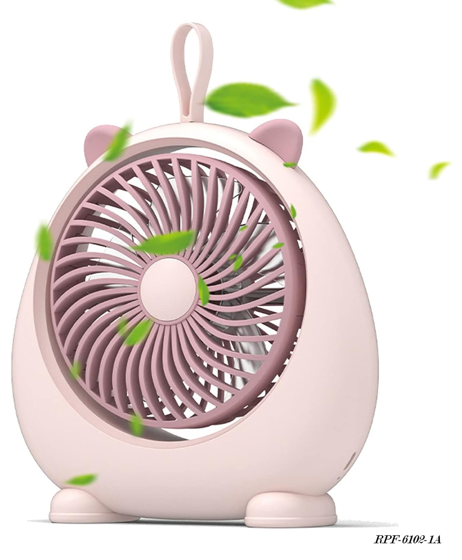 FLAZE Small Desk Fan, Portable Table Fan Cute Cat Ear Large Air Volume ABS Two Levels Adjustable for Office for Outdoor- PACK OF -1 - ( COLOR MAY VARY )-image-24