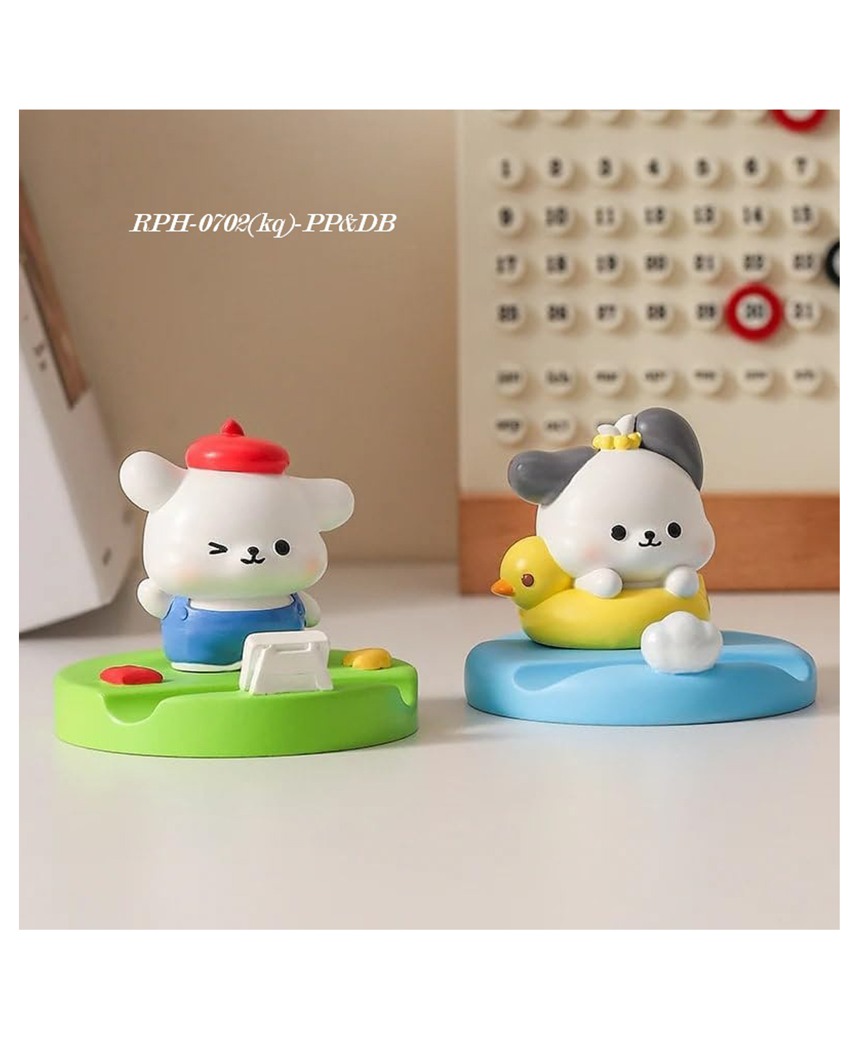 FLAZE Cute Painter Puppy & Duck BFF Handmade Resin Art Phone Holder Table Creative Phone Holder - PACK OF -1 - ( COLOR AND DESIGN MAY VARY )-image-8