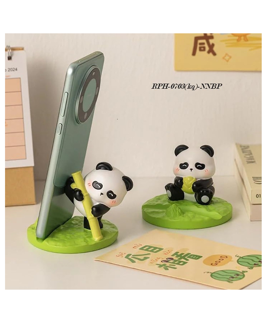 FLAZE Bamboo Panda Handmade Resin Art Phone Holder Table Creative Phone Holder- PACK OF -1 - ( COLOR AND DESIGN MAY VARY )-image-22