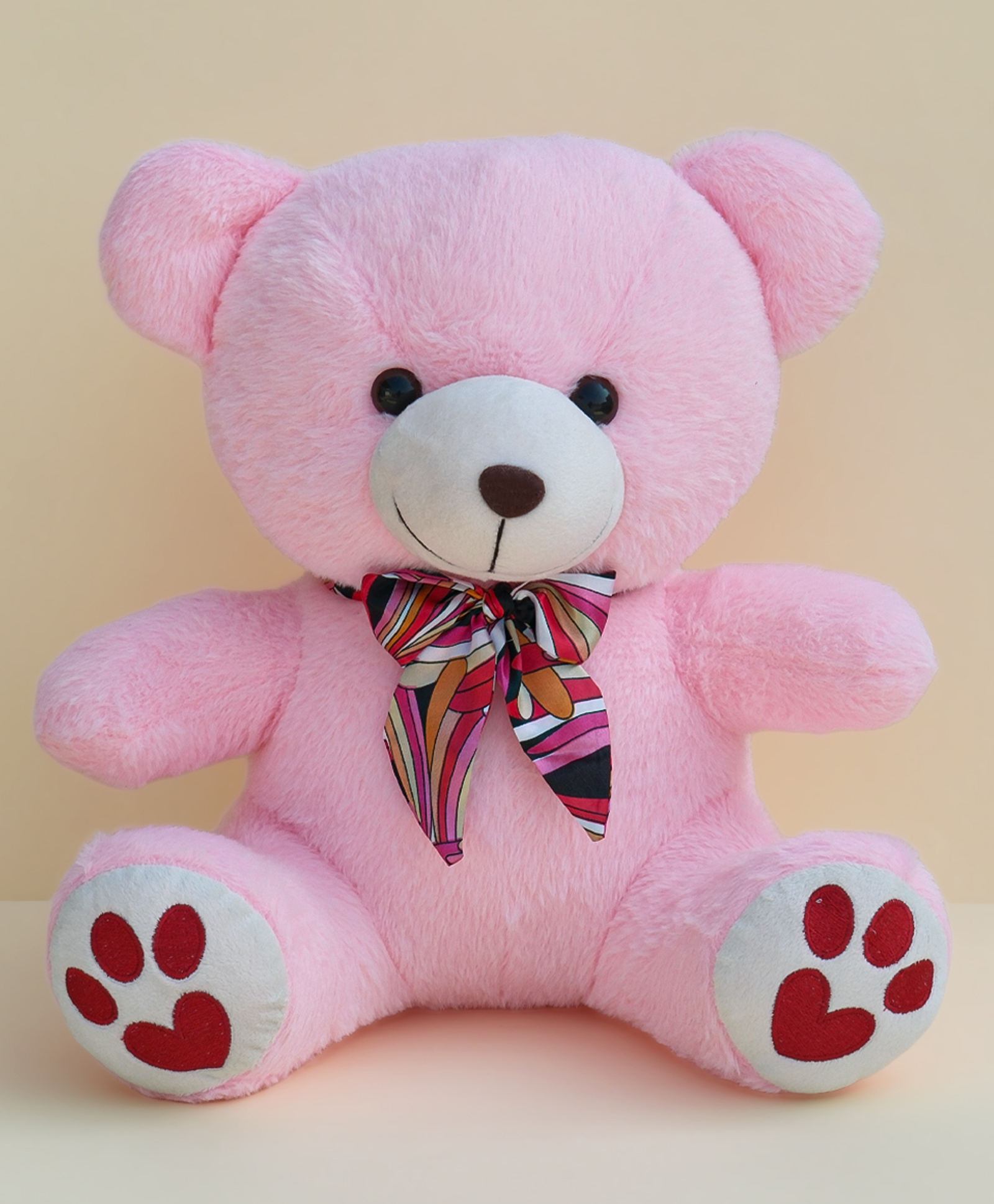 Dukiekooky Super Cute & Adorable Pink Teddy Bear with Bow Plush Soft Toy 40 cm-image-41