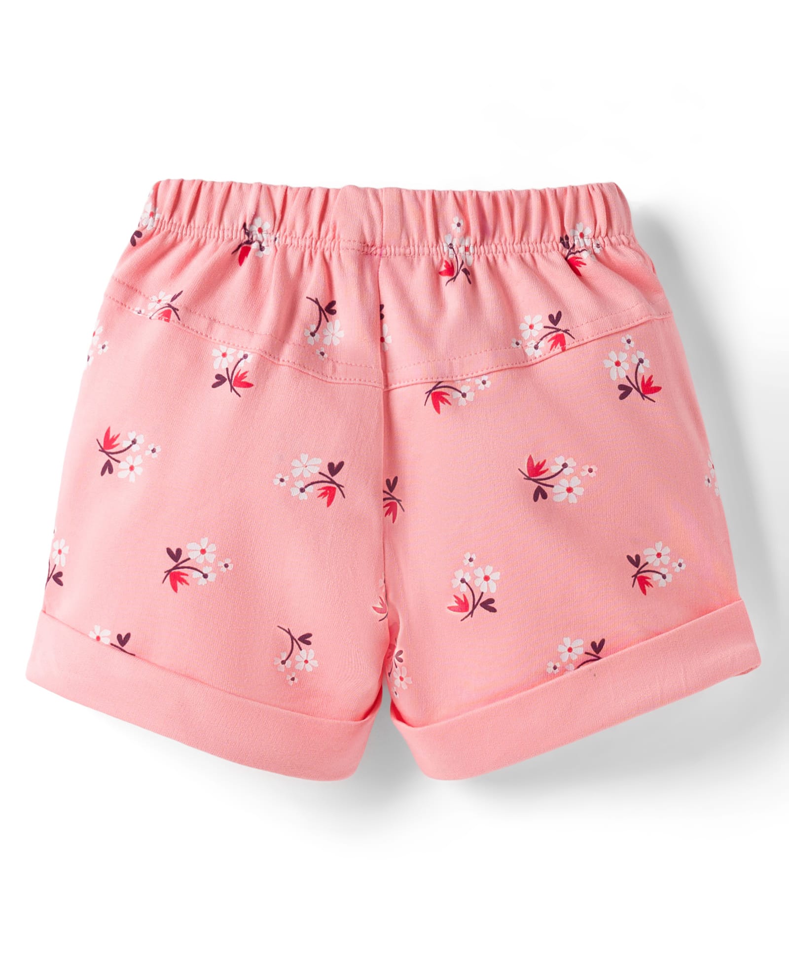 Tango Looper Knit Above Knee Length Shorts With Floral Print - Coral-picture-21