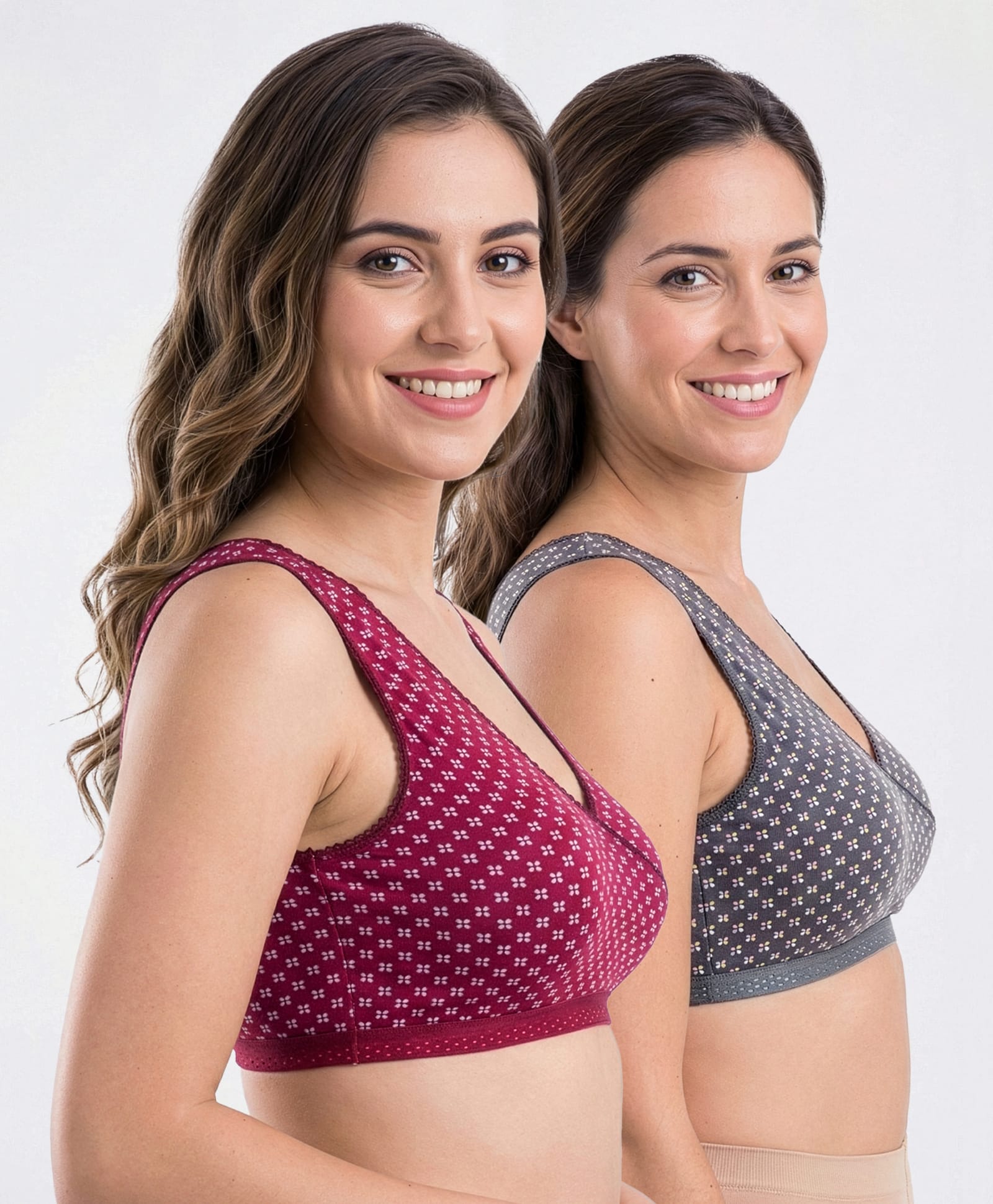 Bella Mama Cotton Elastane Knit Sleep Bra Pack Of 2 (Colour May Vary)