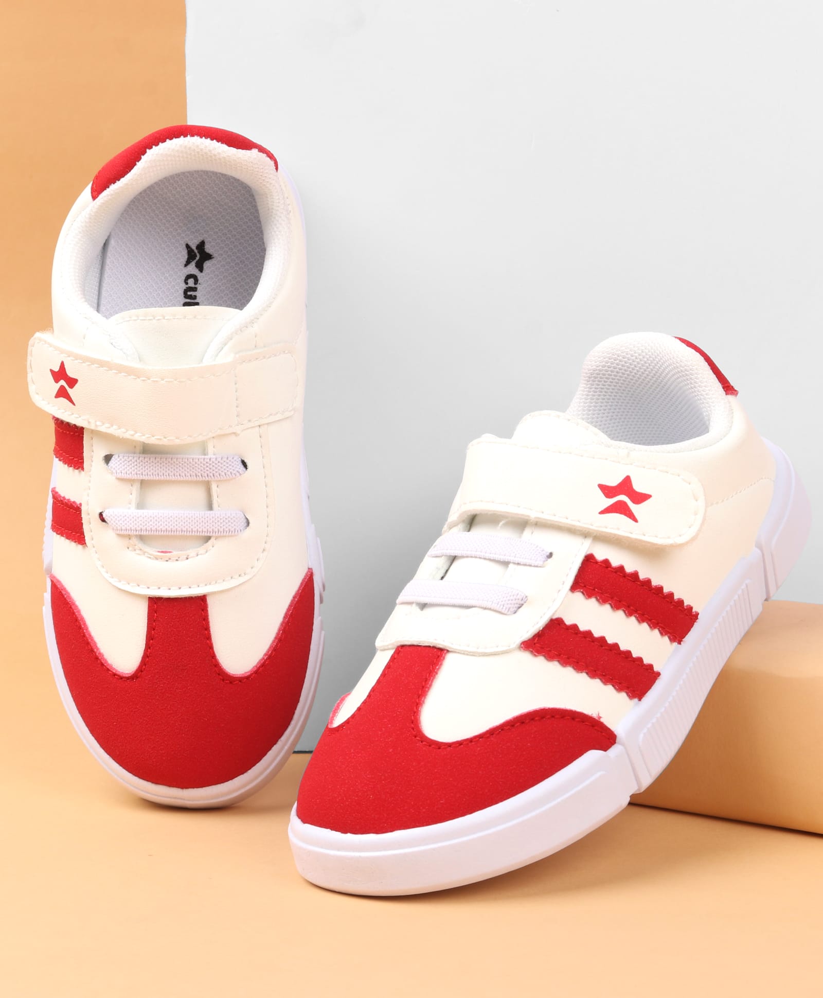 Cute Walk by Babyhug Velcro Closure Casual Shoes with Striped Design - Red-image-49