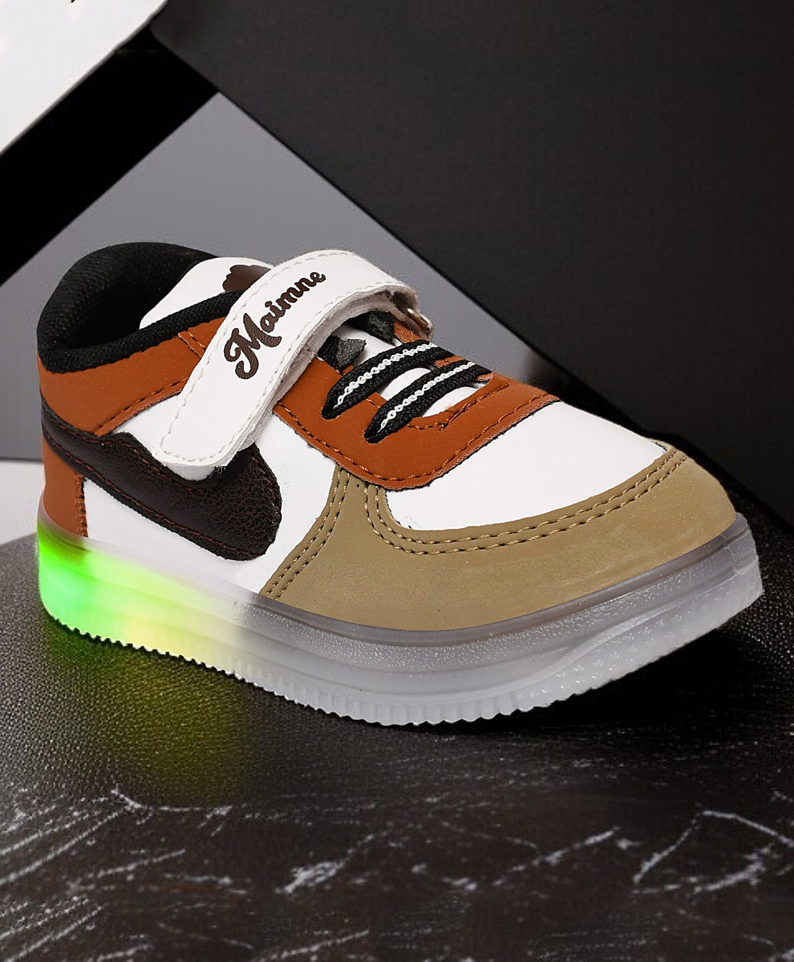 Maimne Colour Blocked Velcro Closure LED Shoes - Multi Colour-picture-28