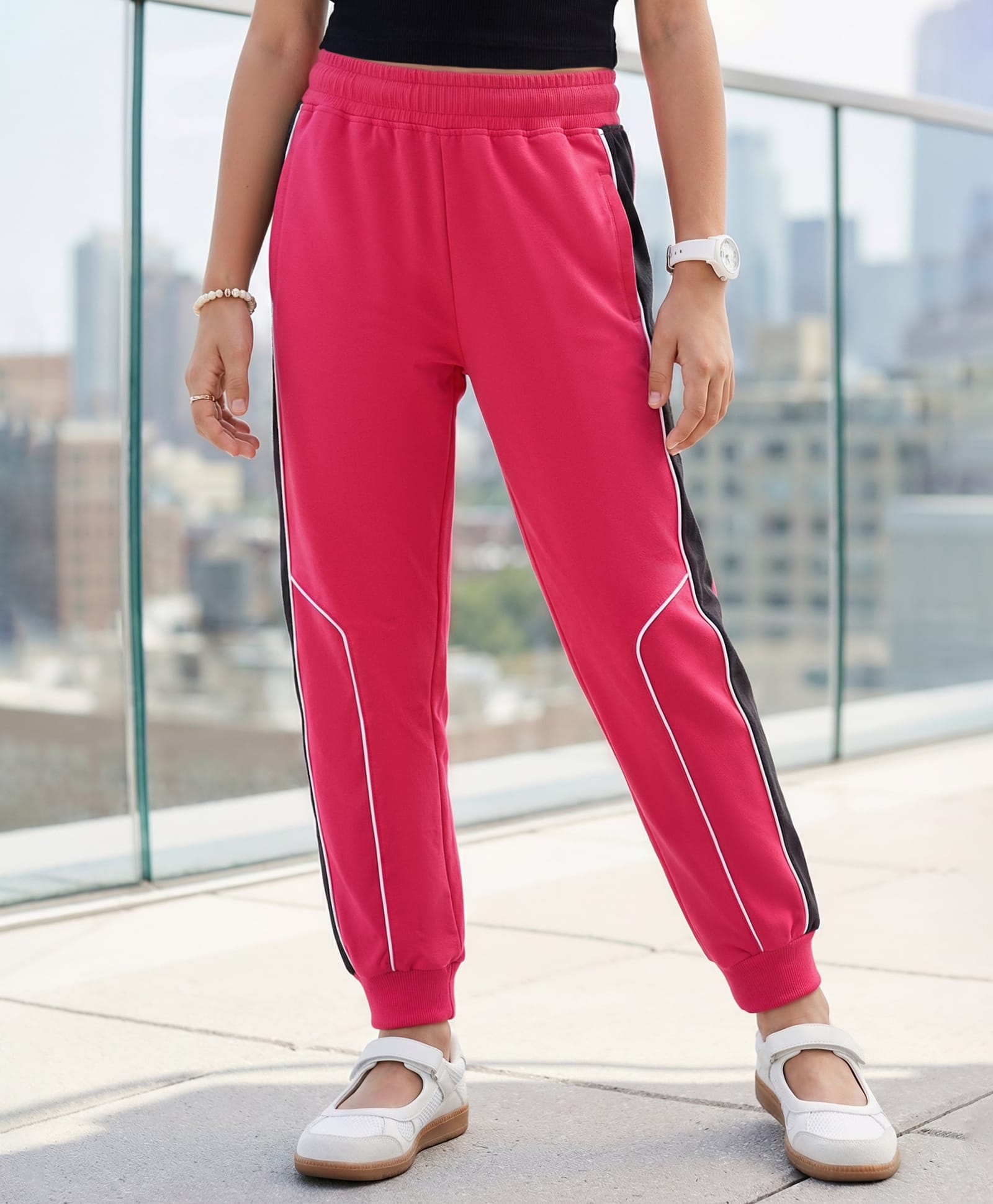 Pine Kids Knit Full Length Solid Lounge Pant - Red-picture-21