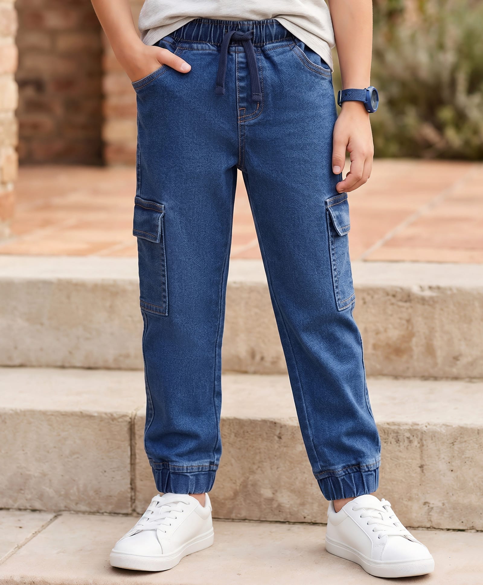 Pine Kids Denim Woven Full Length Solid Color Jeans - Navy Blue-picture-25