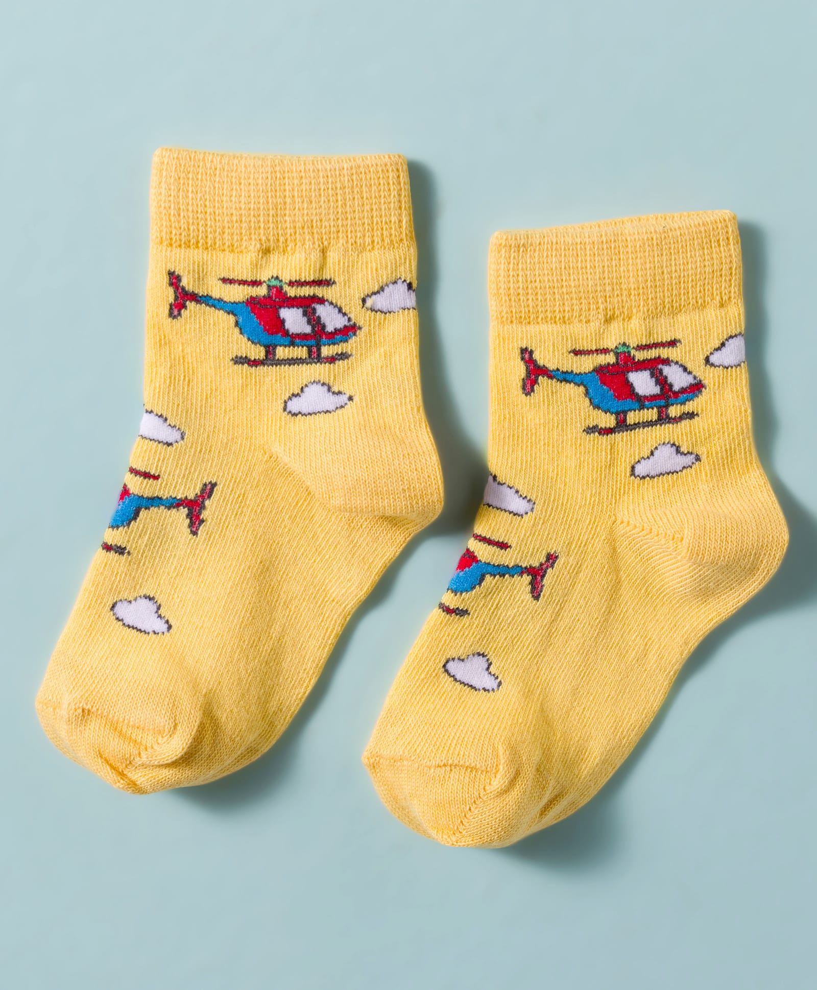 Mustang Knit Ankle Length Socks with Helicopter Design - Yellow-image-47