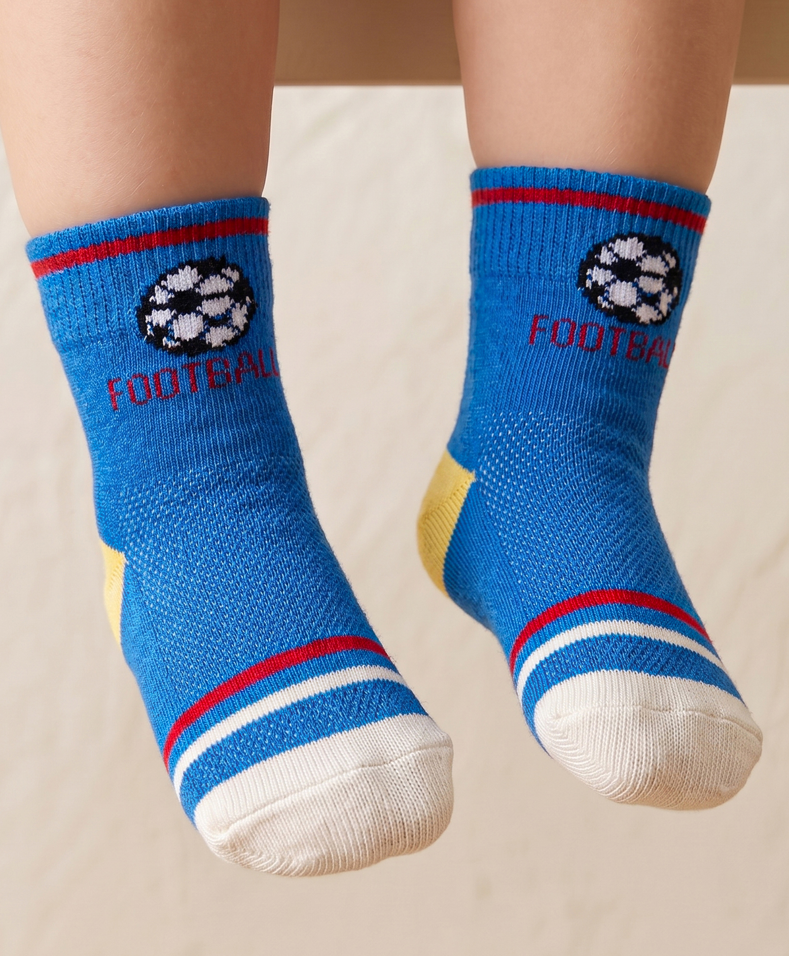 Mustang Knit Ankle Length Socks With Football Design - Royal Blue-image-49