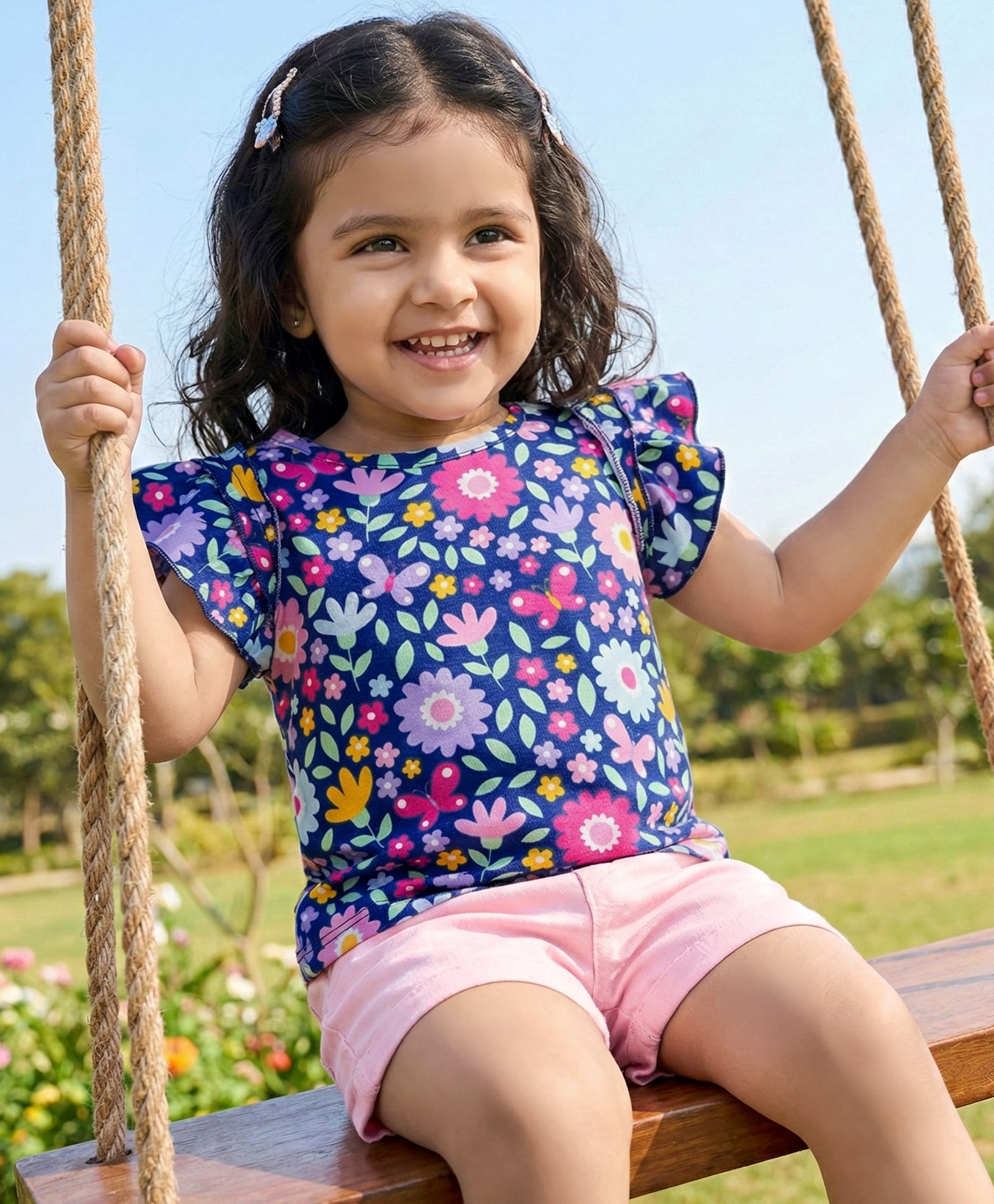 Babyhug 100% Cotton Knit Half Sleeves Floral Printed T-Shirt - Multicolour-picture-19
