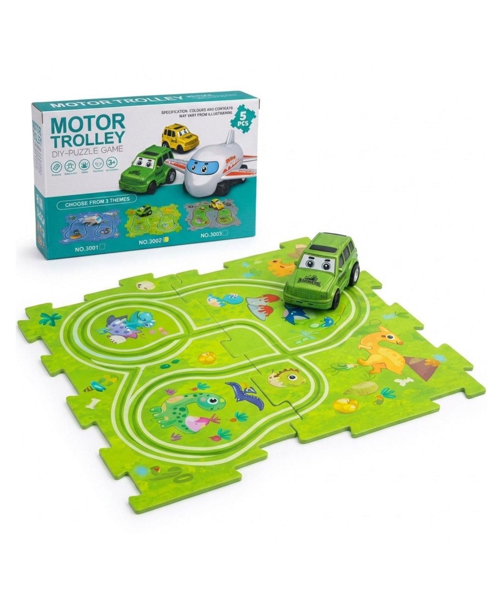 FunBlast Motor Trolley Puzzle Track with Electric Car for Kids Set of 5 Pcs (Multicolour)-image-39