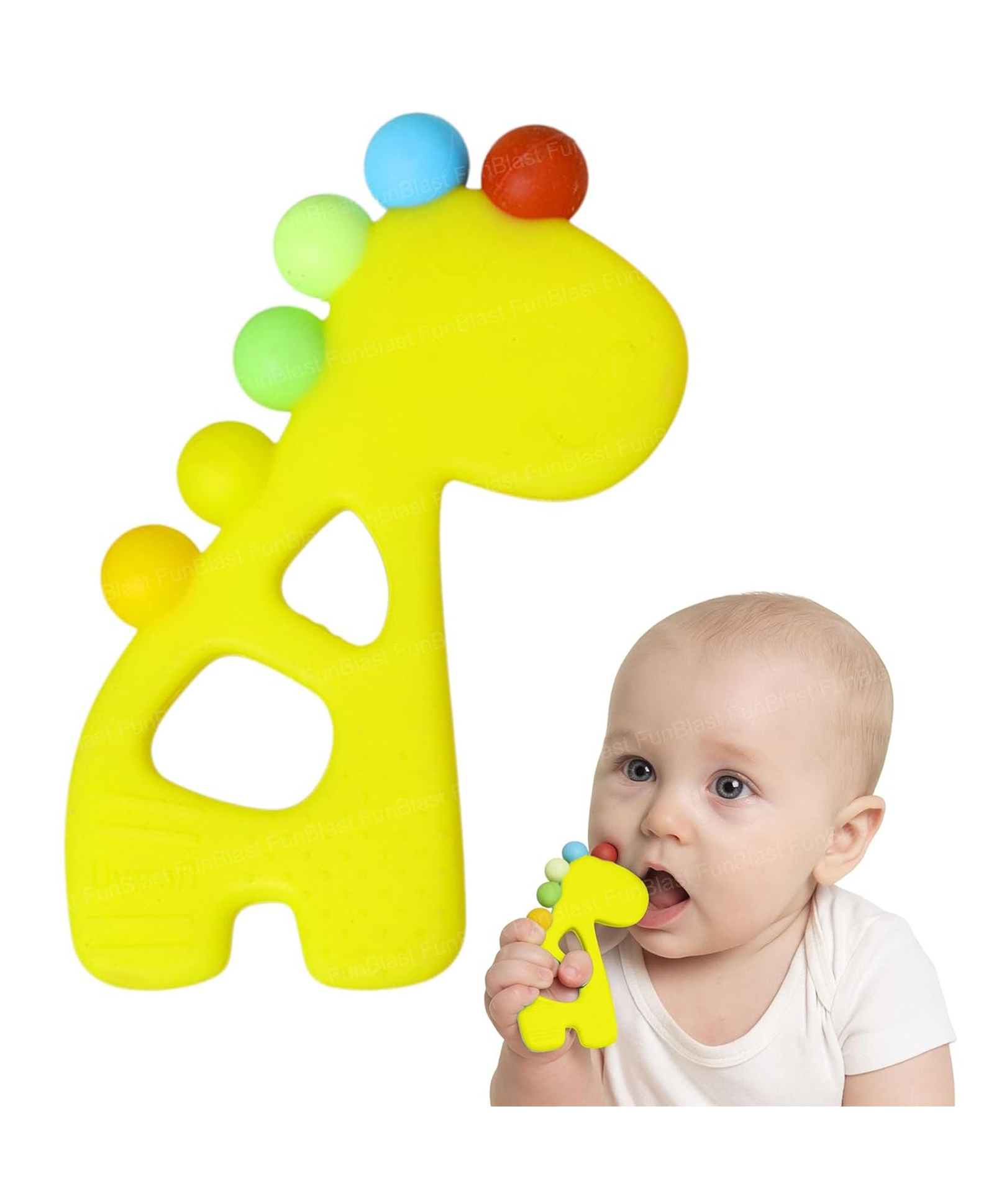FunBlast Horse Silicone Baby Teether Toy for Babies Pack of 1 (Yellow)-picture-46