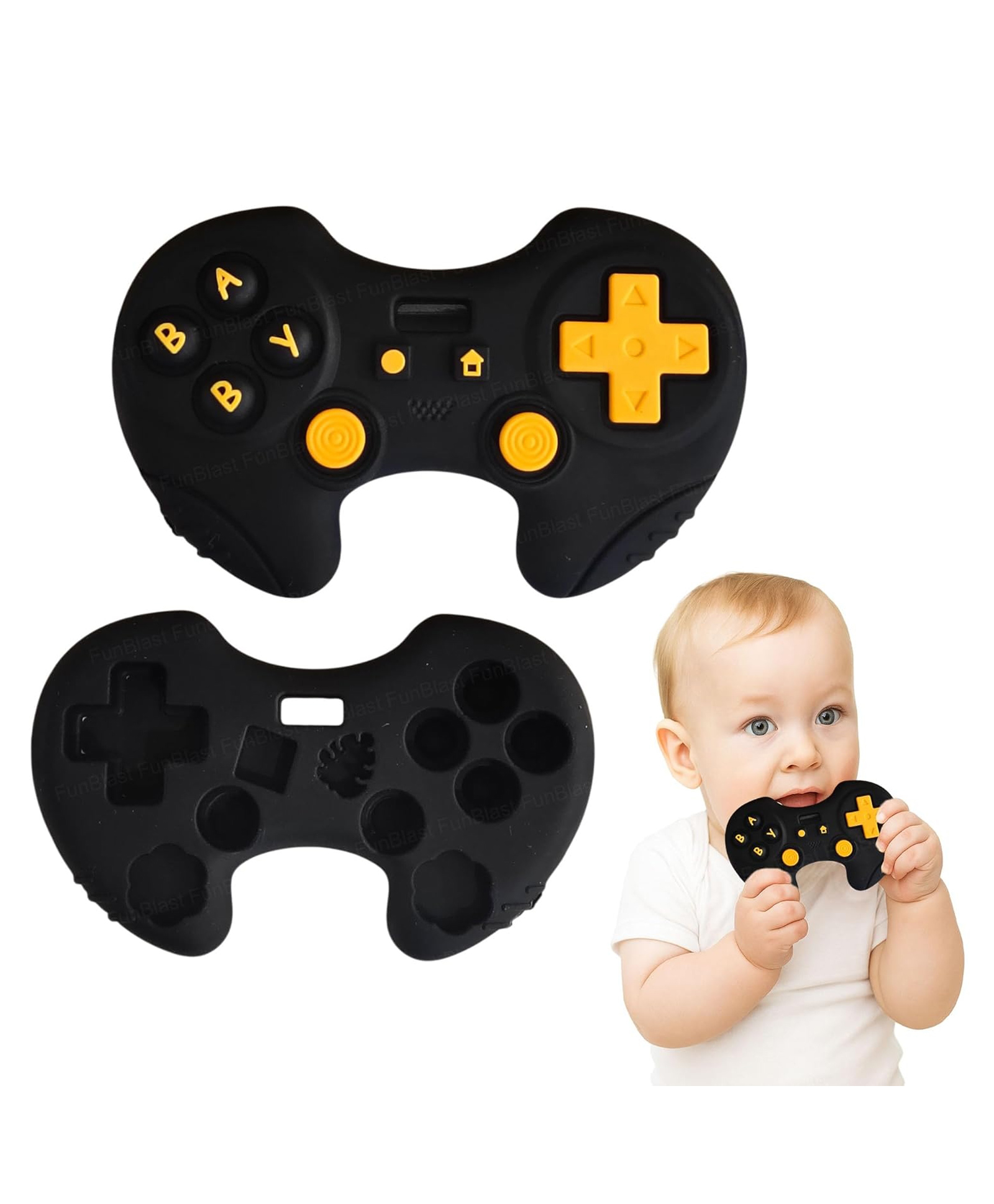 FunBlast Gaming Remote Silicone Infant Teether Toy for Babies Pack of 1 (Black-)-picture-33