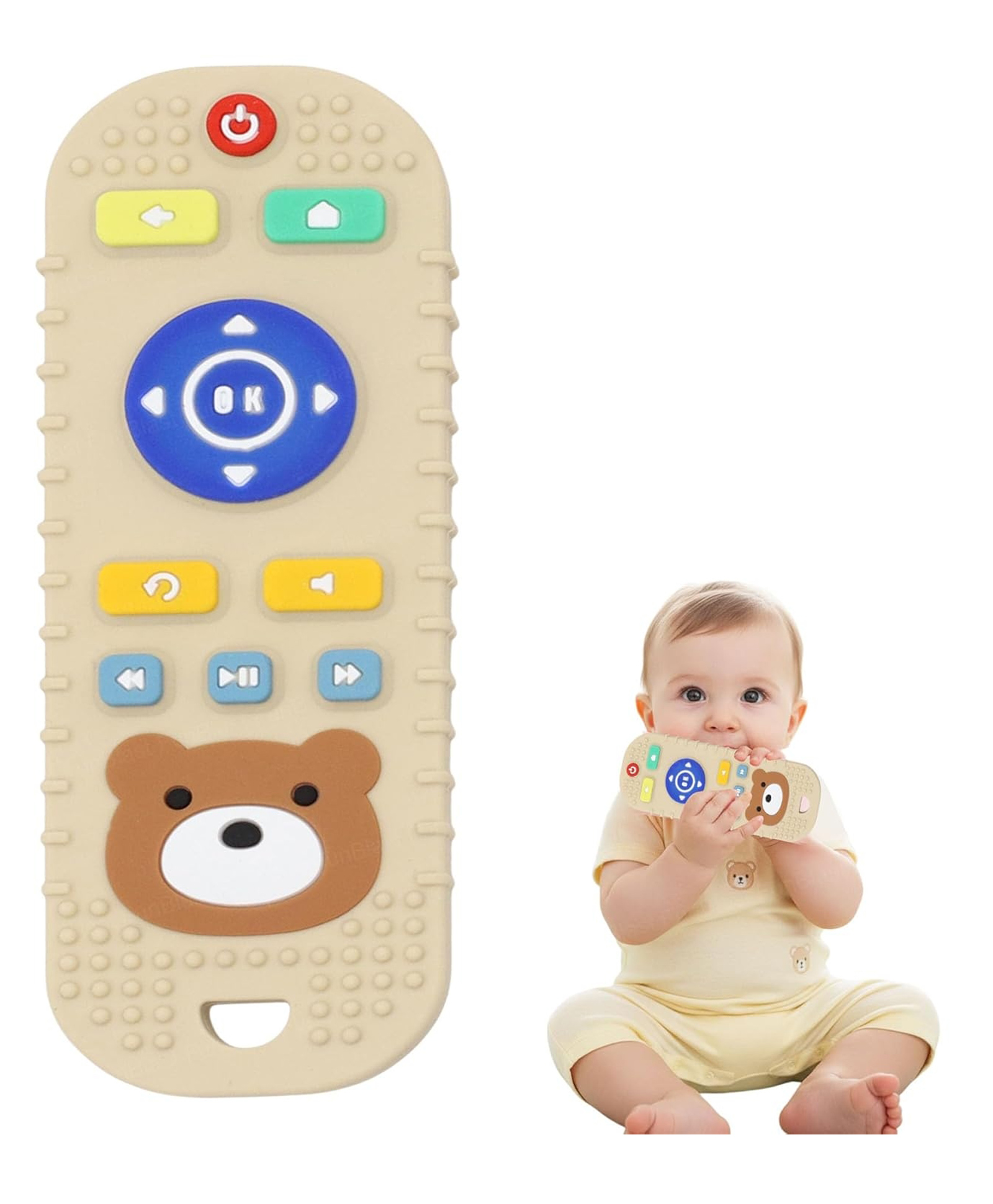 FunBlast Remote Shape Silicone Baby Teether Toy for Babies Pack of 1 (Brown)-picture-37
